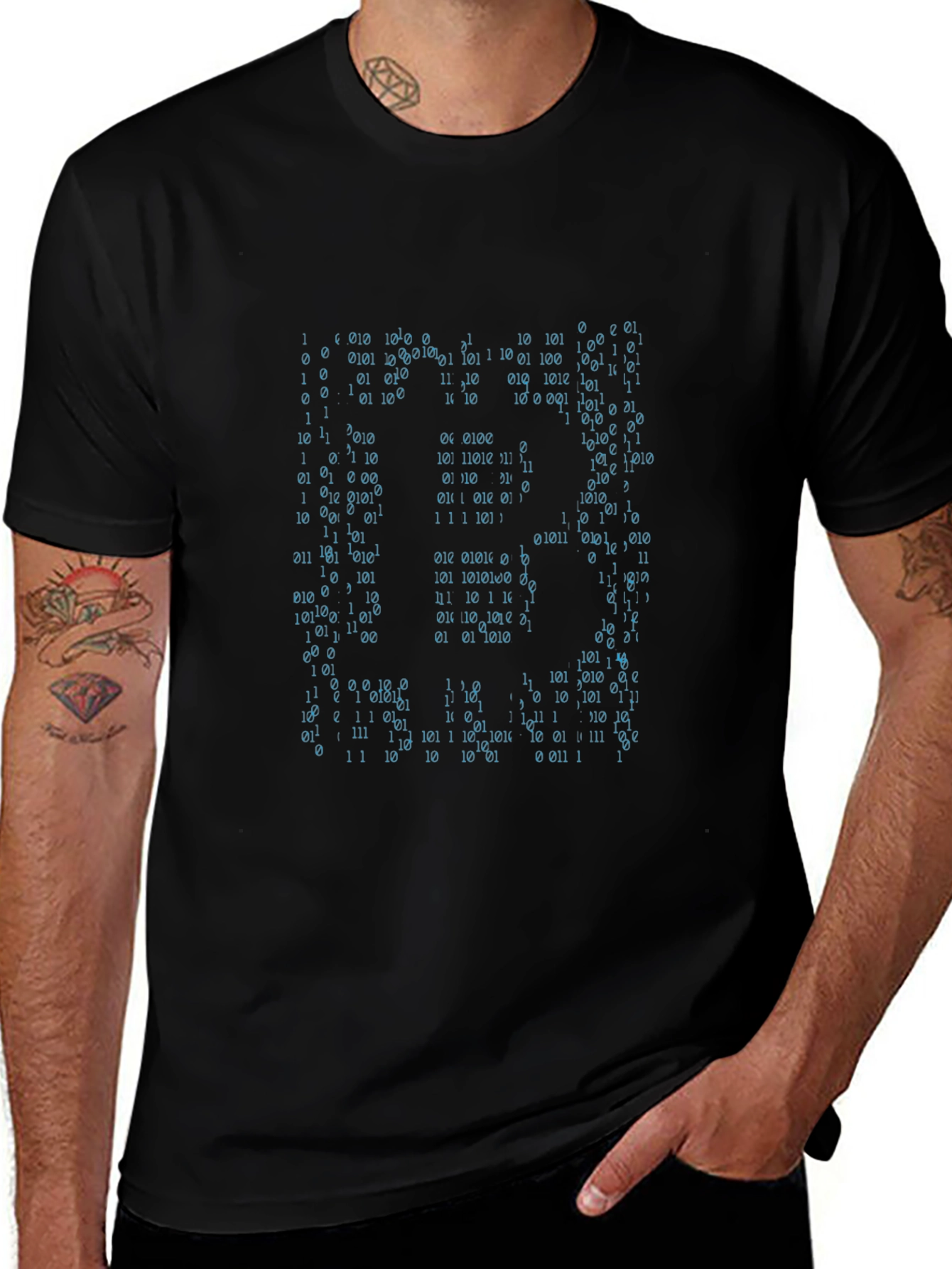 Binary Code Matrix Black T-Shirt