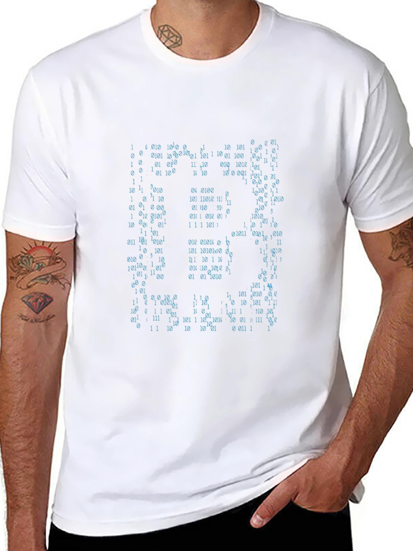 Binary Code Matrix Black T-Shirt