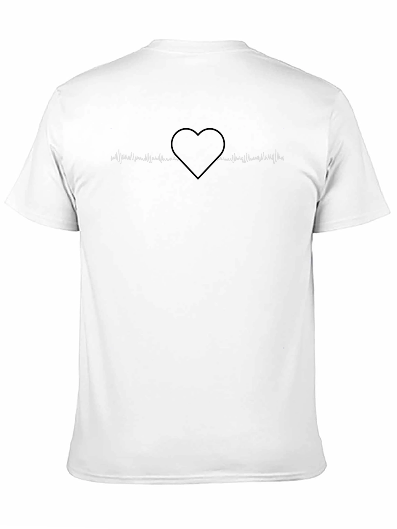 Heartbeat Heart Design Black T-Shirt