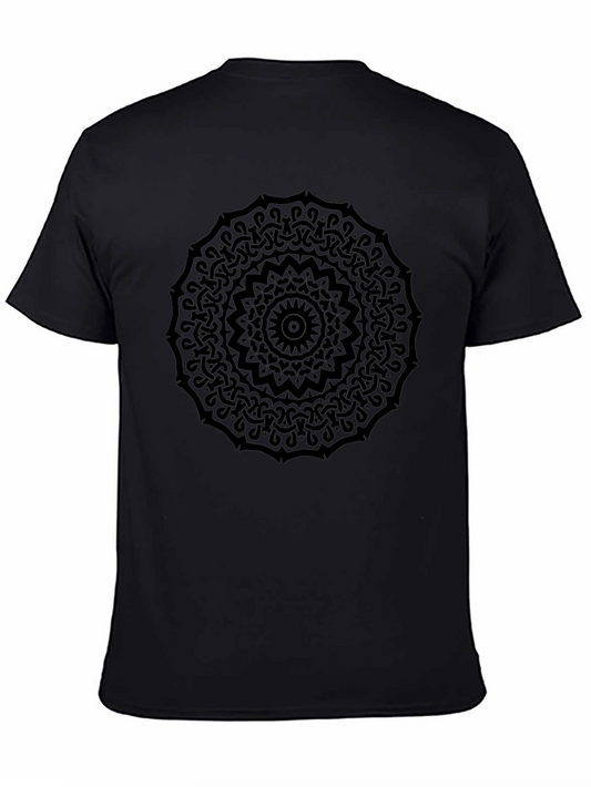 Mens Black Mandala Graphic Tee