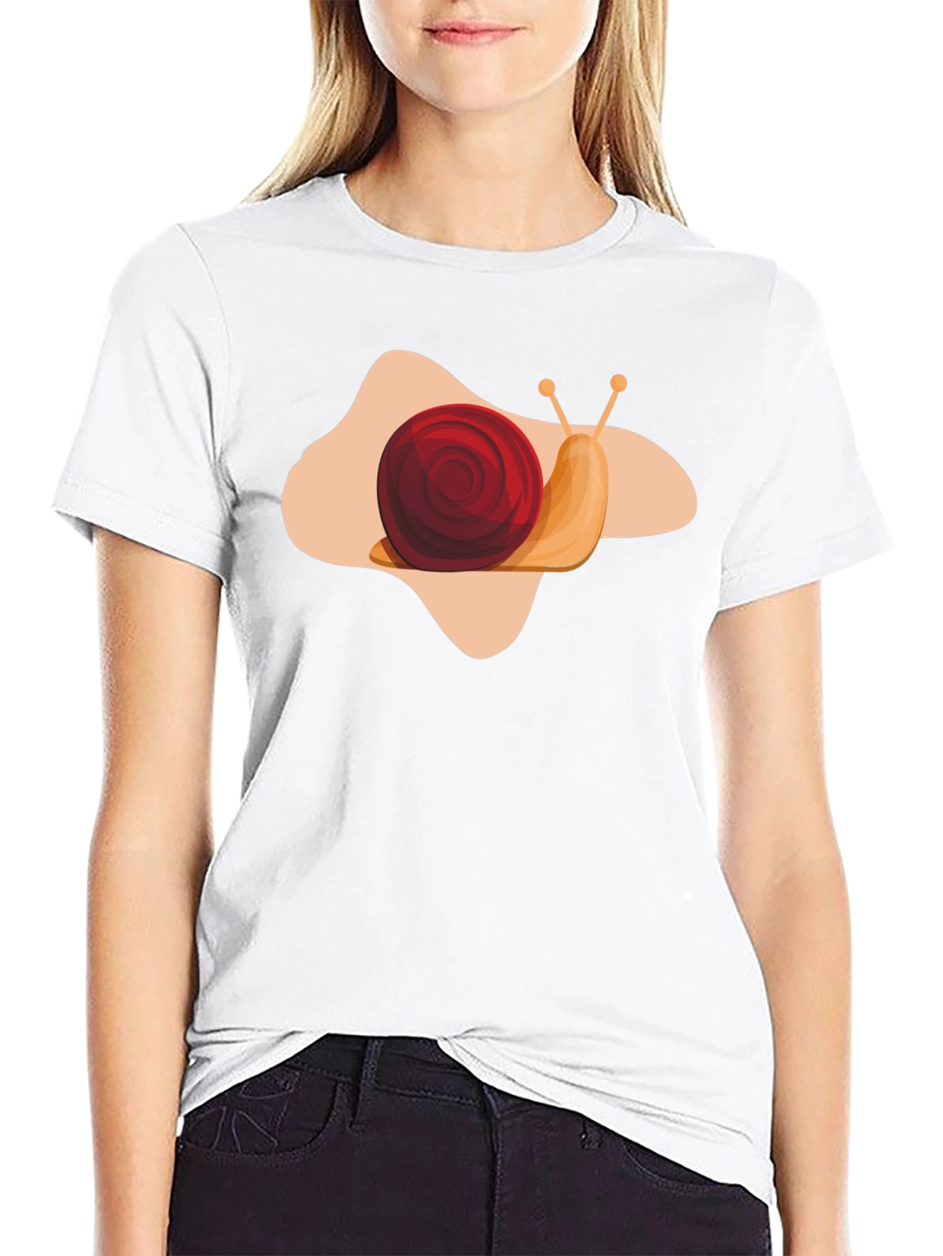Snail Graphic Print Black T-Shirt