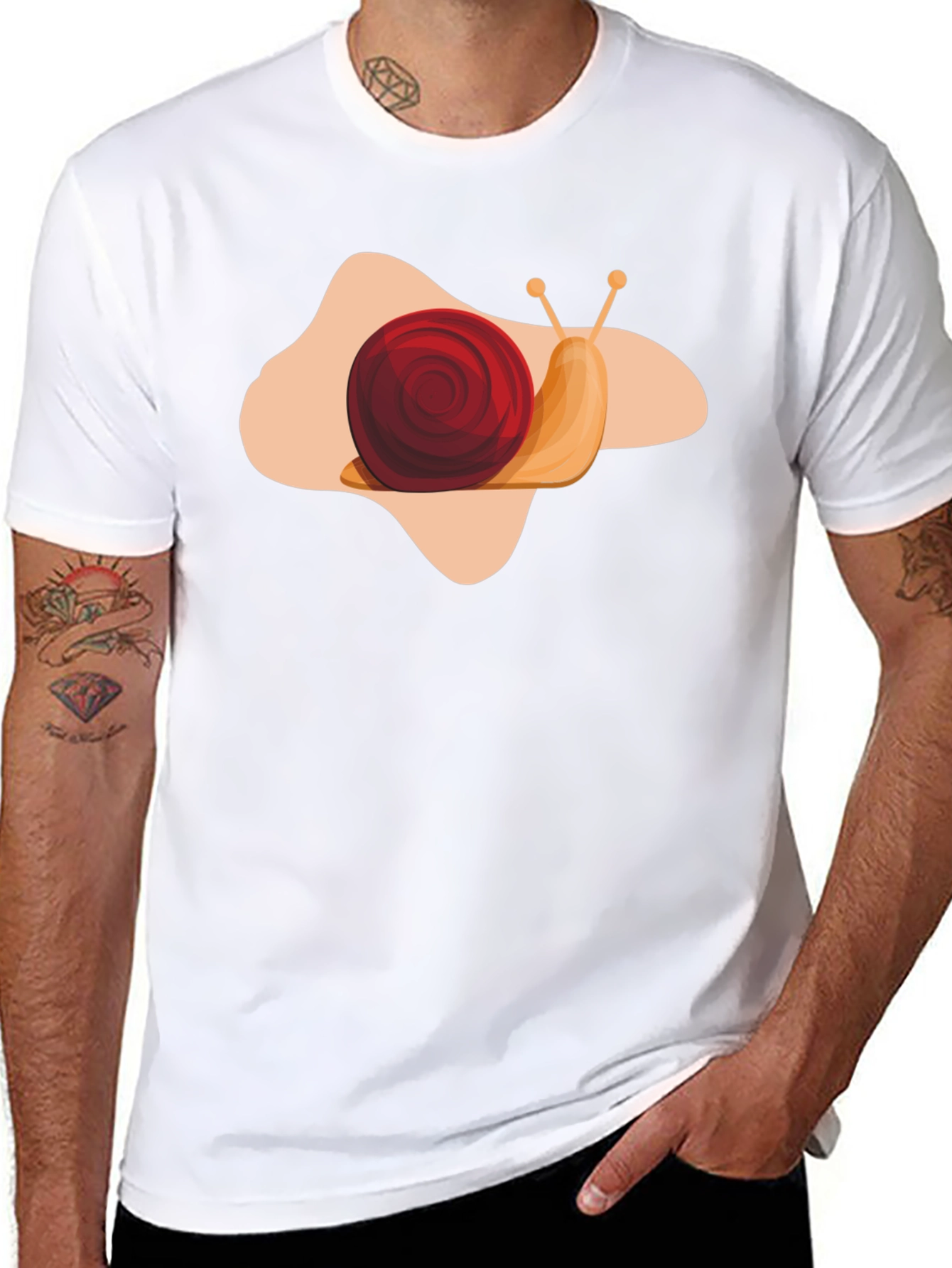 Snail Graphic Print Black T-Shirt