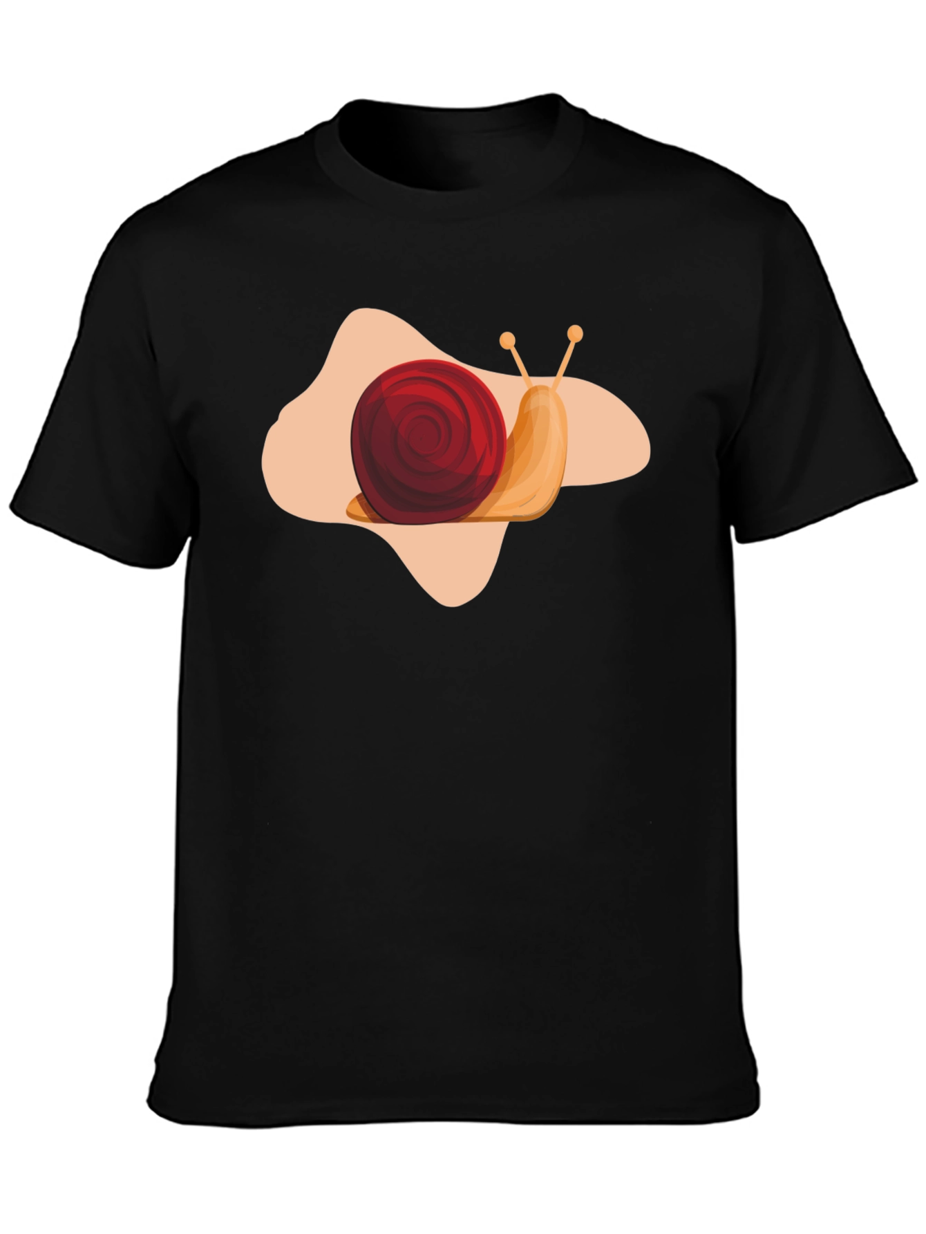 Snail Graphic Print Black T-Shirt