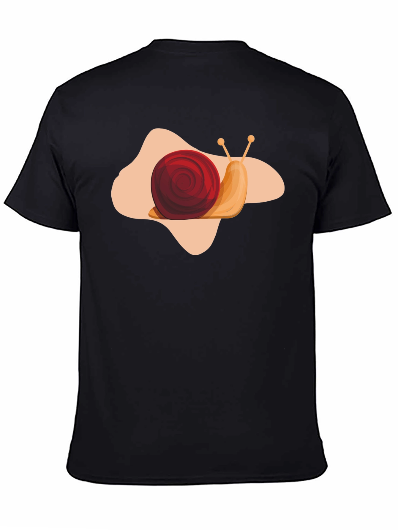Snail Graphic Print Black T-Shirt