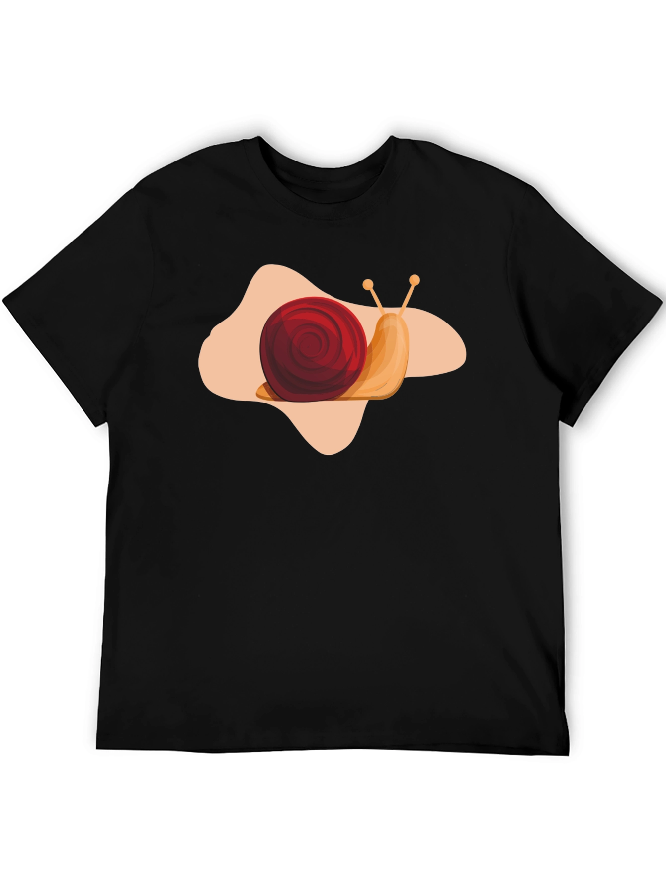 Snail Graphic Print Black T-Shirt