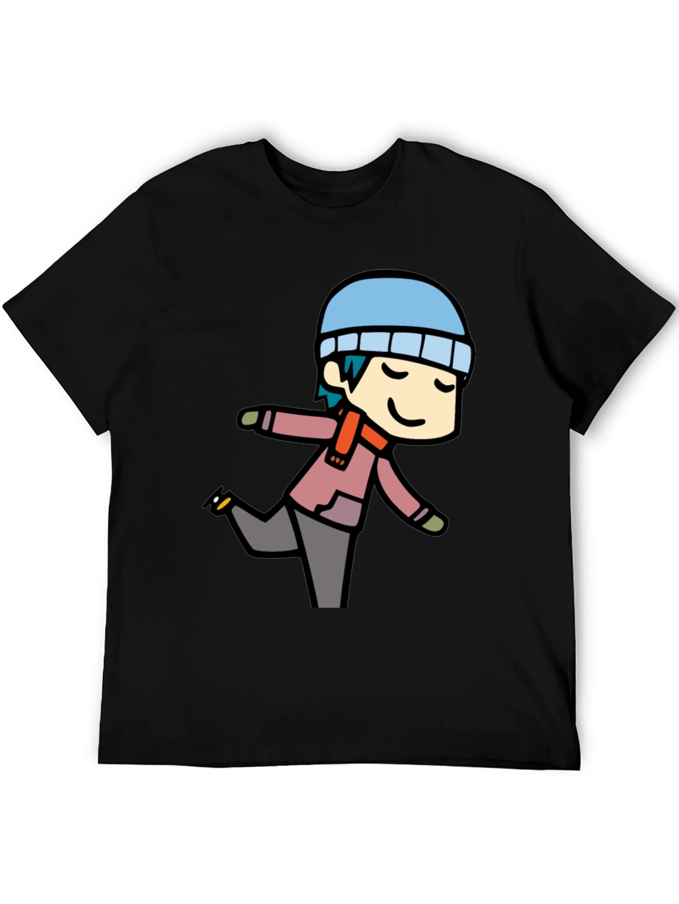 Cartoon Skater Graphic T-Shirt
