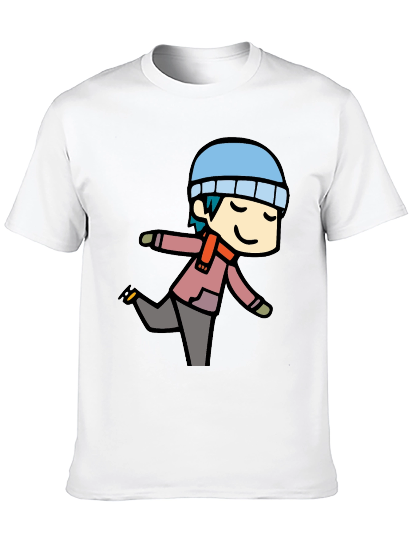 Cartoon Skater Graphic T-Shirt