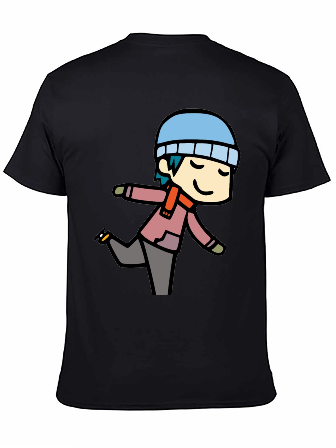 Cartoon Skater Graphic T-Shirt