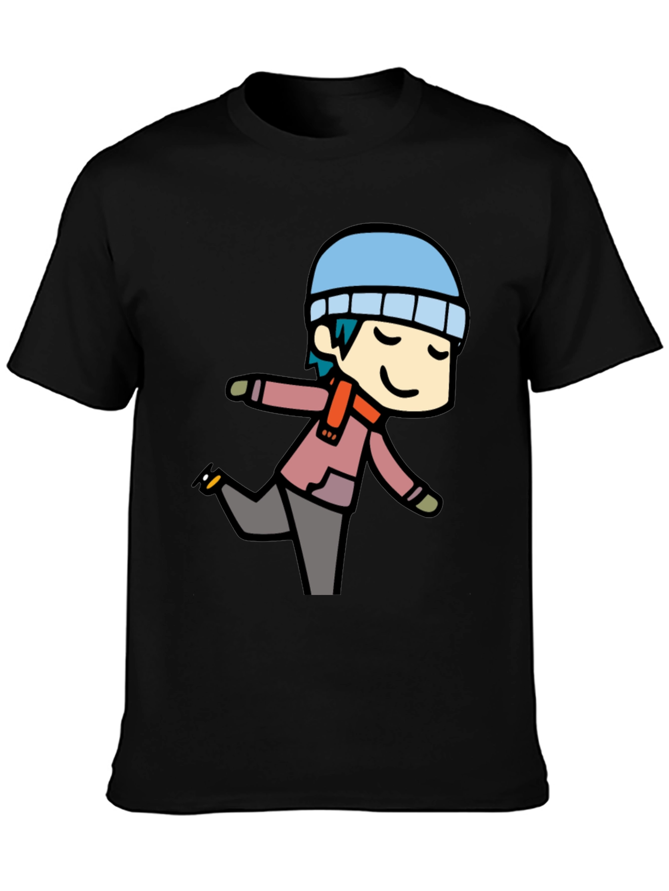 Cartoon Skater Graphic T-Shirt