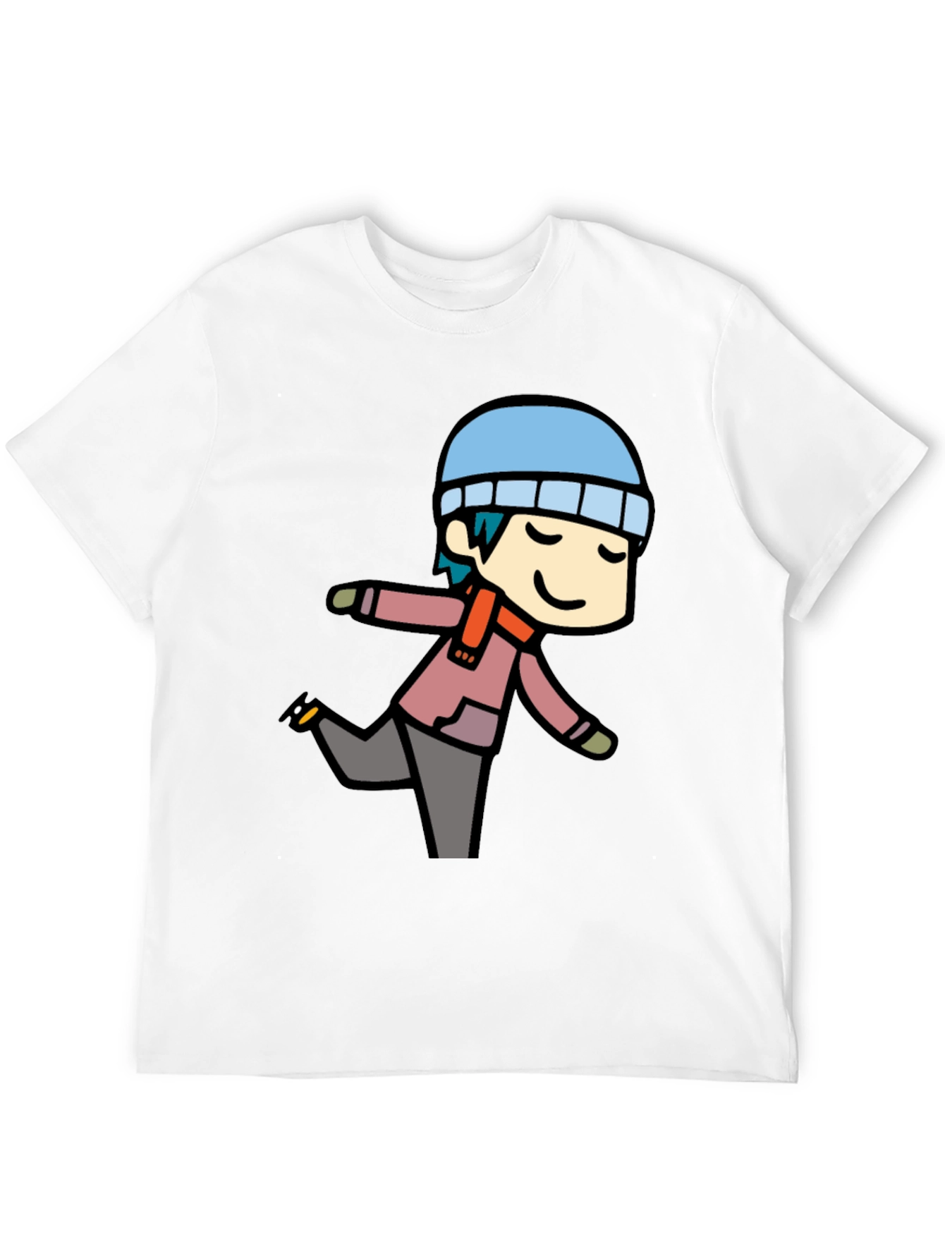 Cartoon Skater Graphic T-Shirt