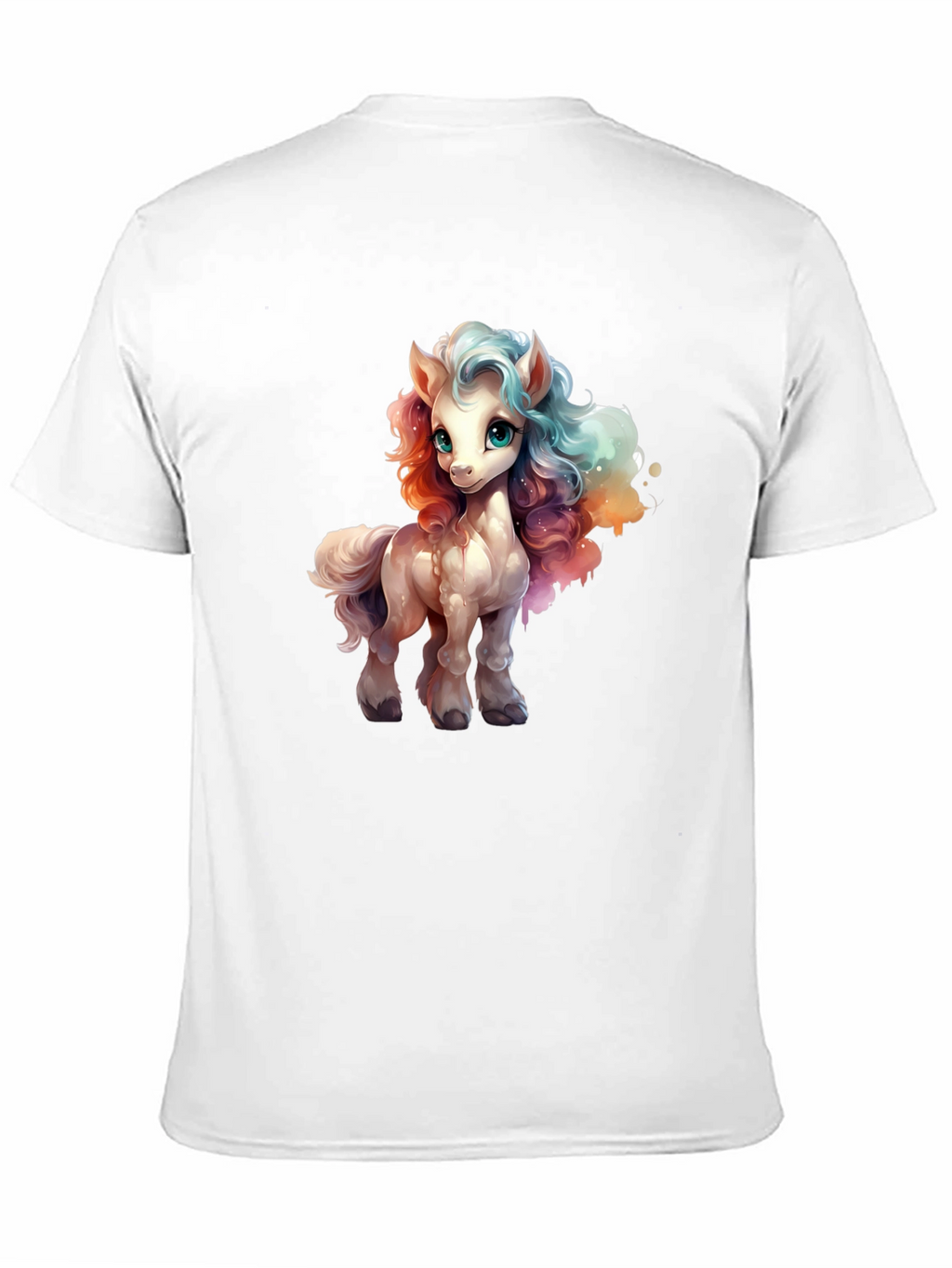 Cartoon Pony Graphic Tee - Black T-Shirt