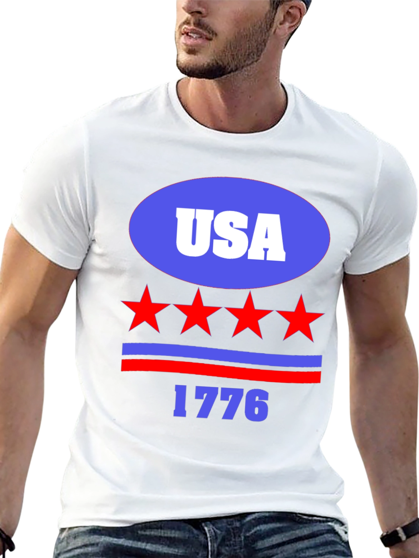 USA 1776 Patriotic T-Shirt - Stars and Stripes