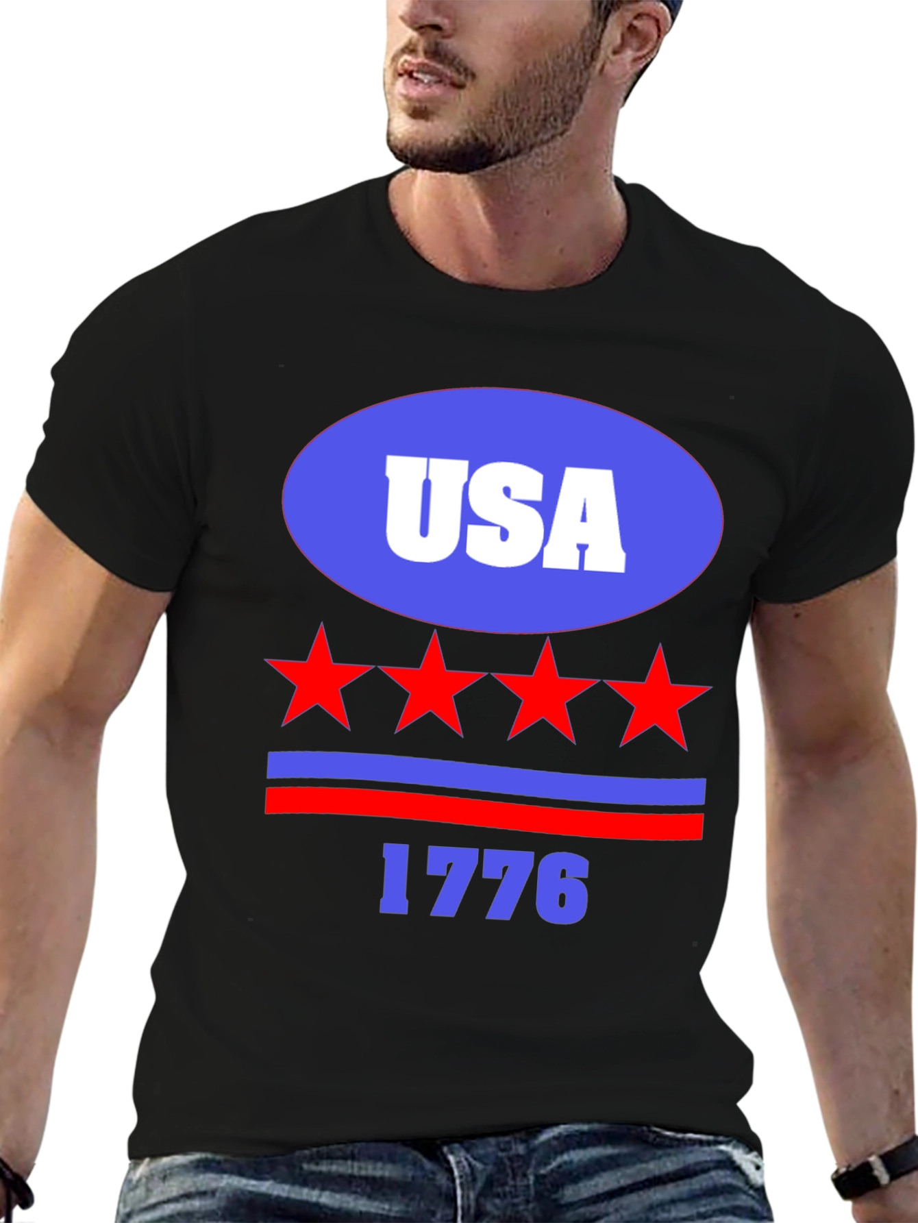 USA 1776 Patriotic T-Shirt - Stars and Stripes