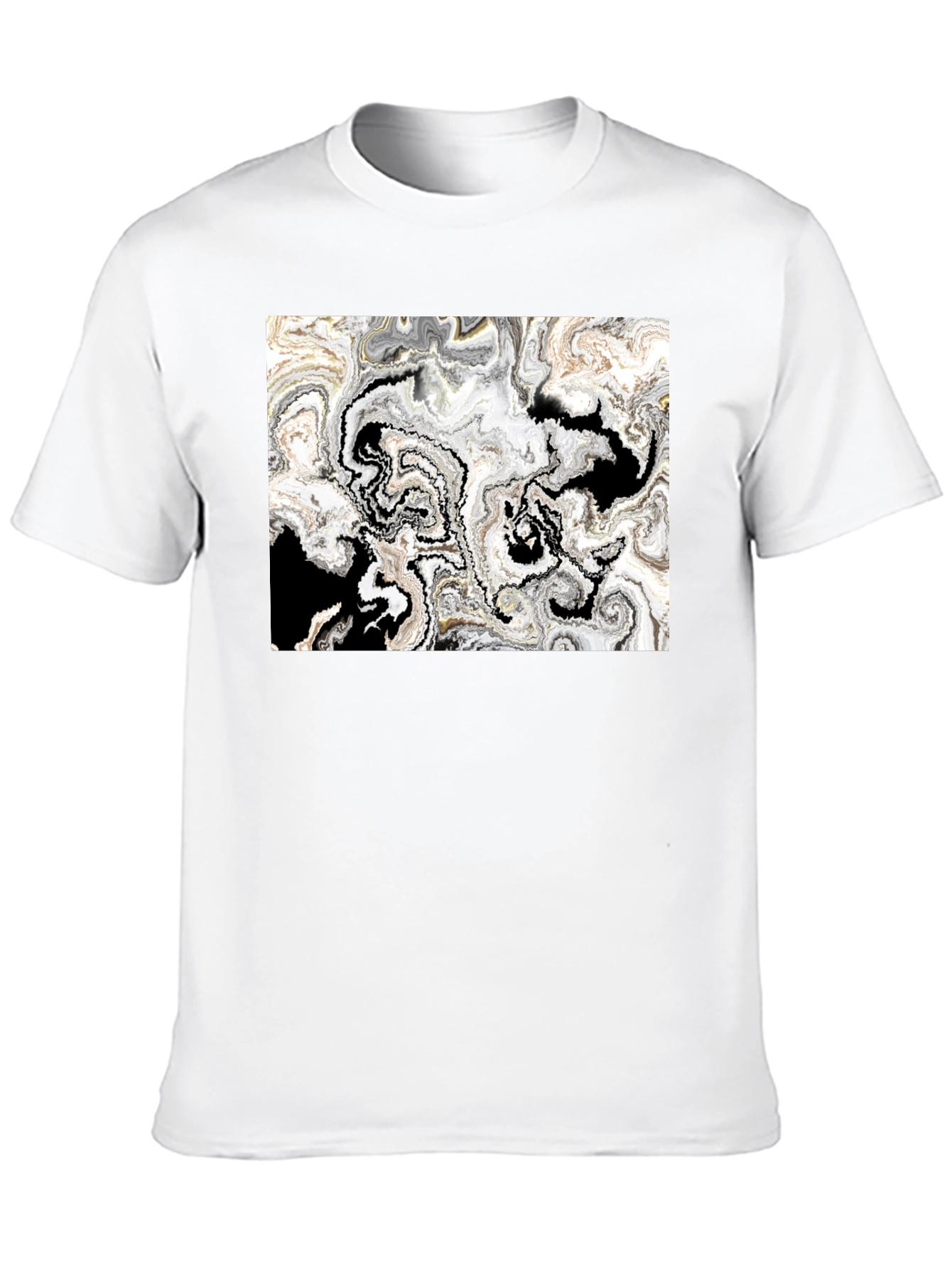 Abstract Art Graphic Tee - Black Cotton T-Shirt