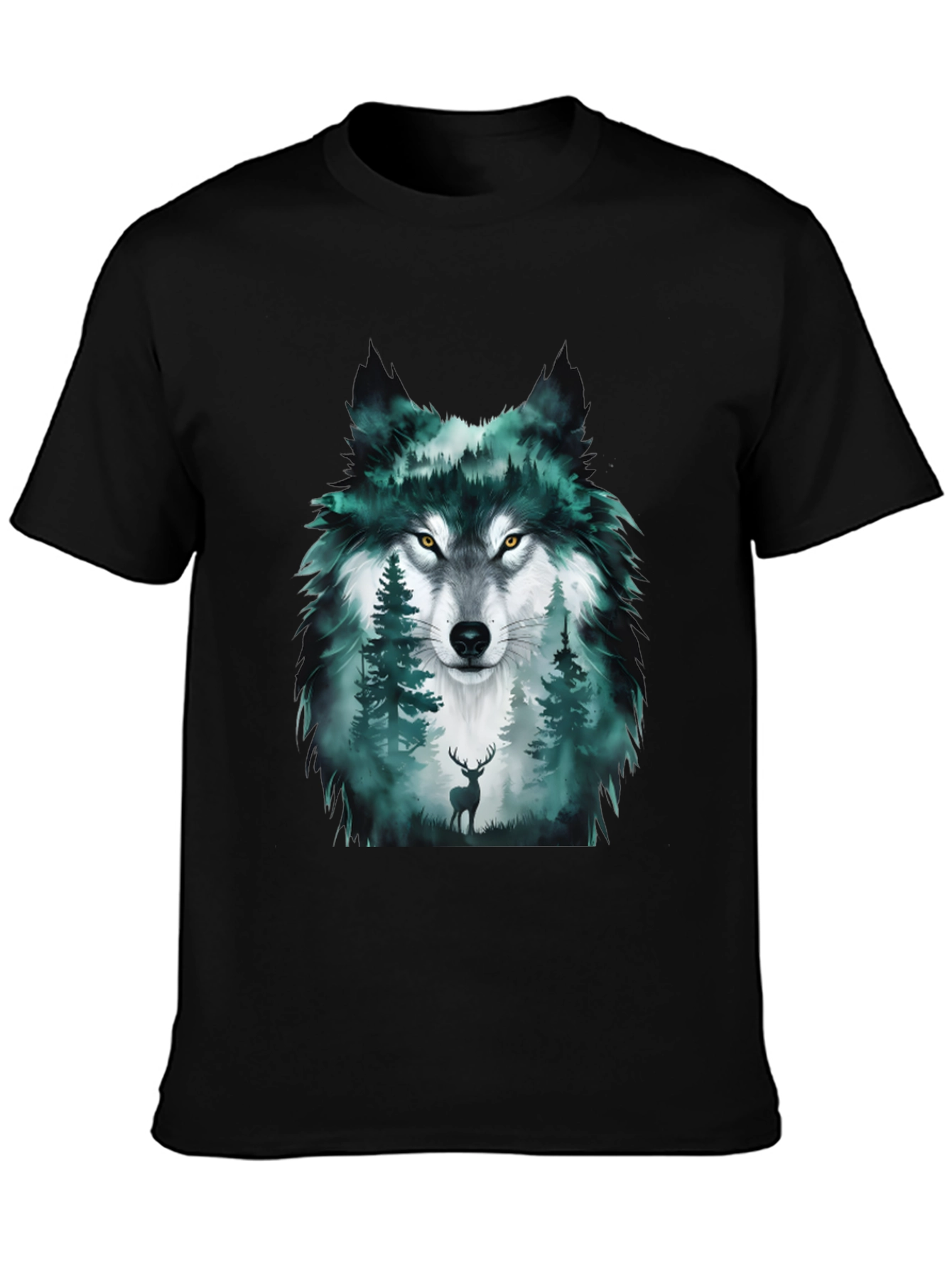 Wolf Forest Graphic Tee - Black