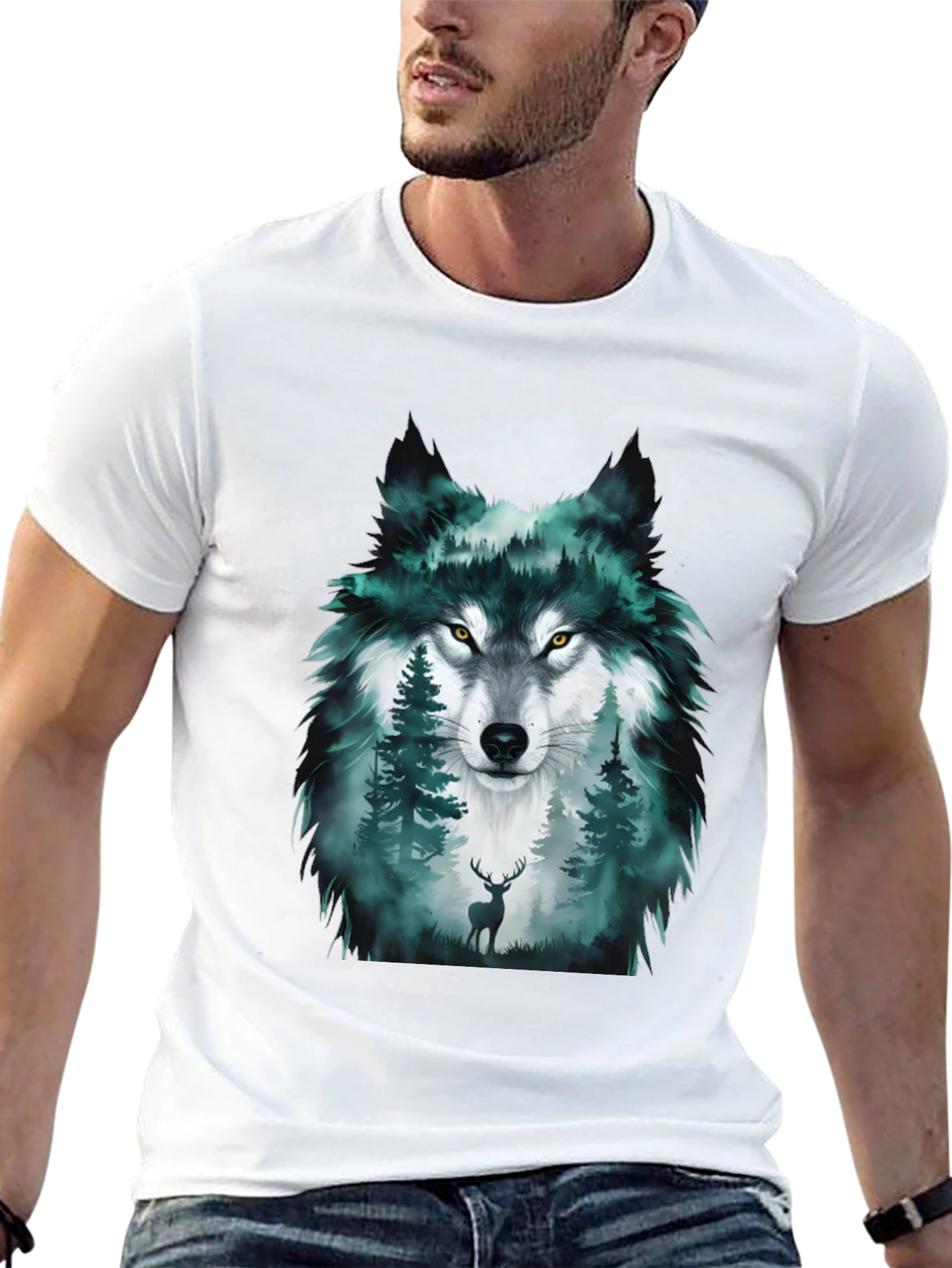 Wolf Forest Graphic Tee - Black