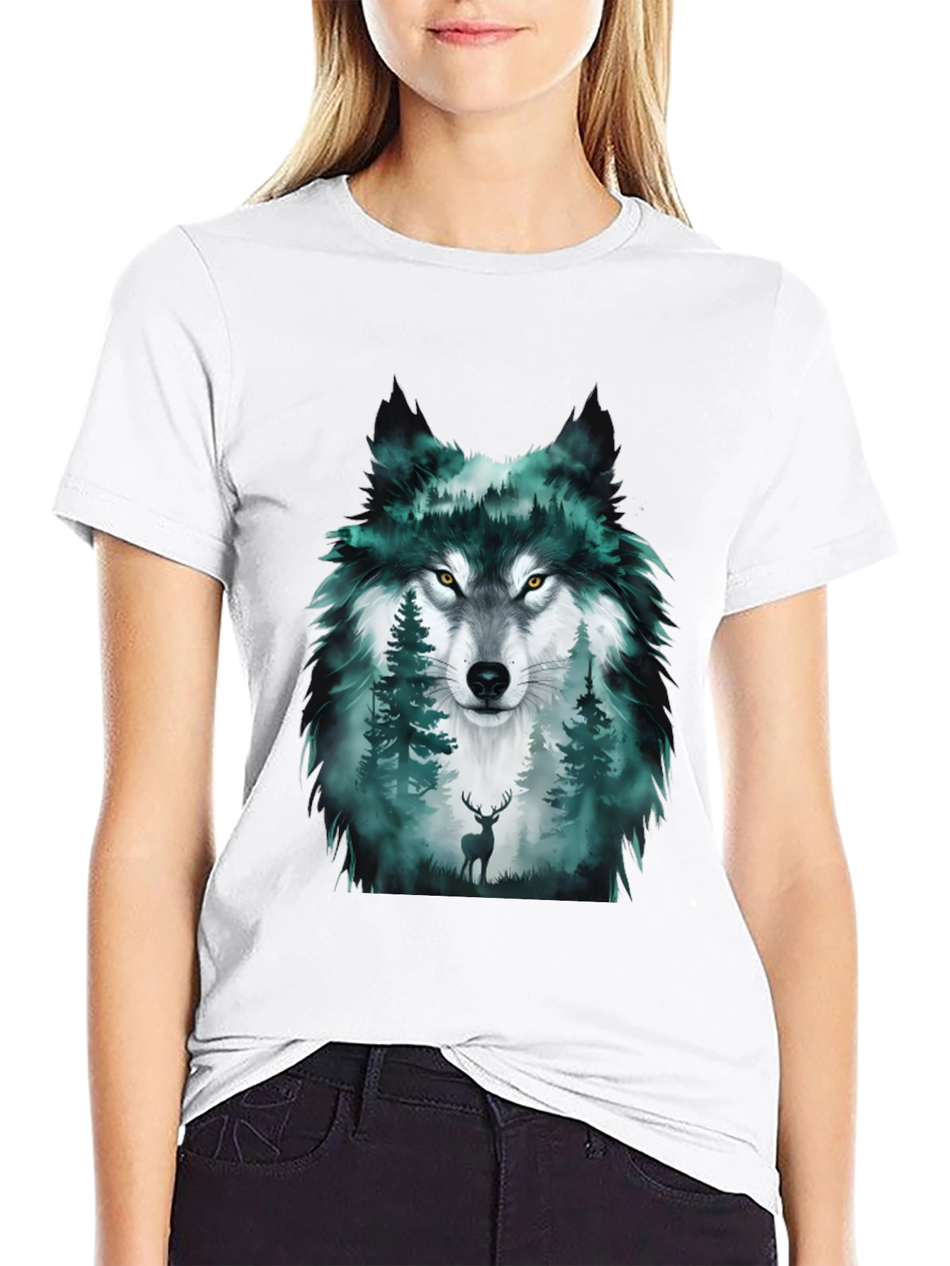Wolf Forest Graphic Tee - Black