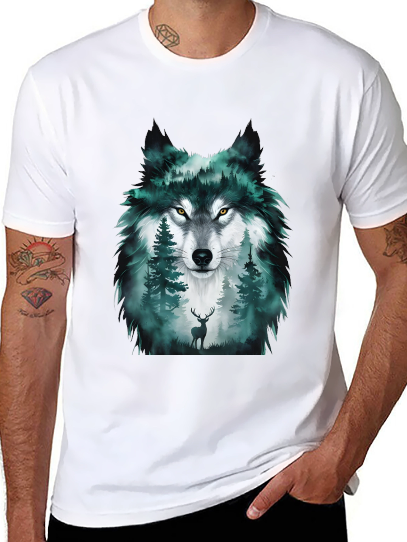 Wolf Forest Graphic Tee - Black