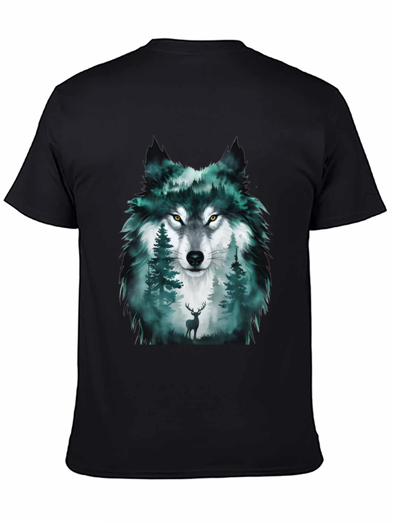 Wolf Forest Graphic Tee - Black