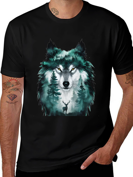 Wolf Forest Graphic Tee - Black