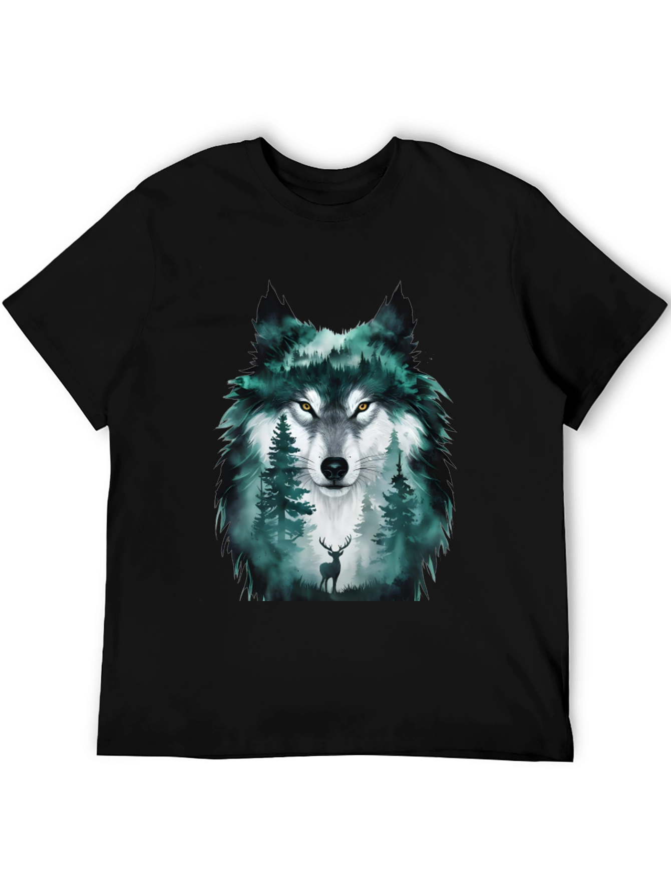 Wolf Forest Graphic Tee - Black