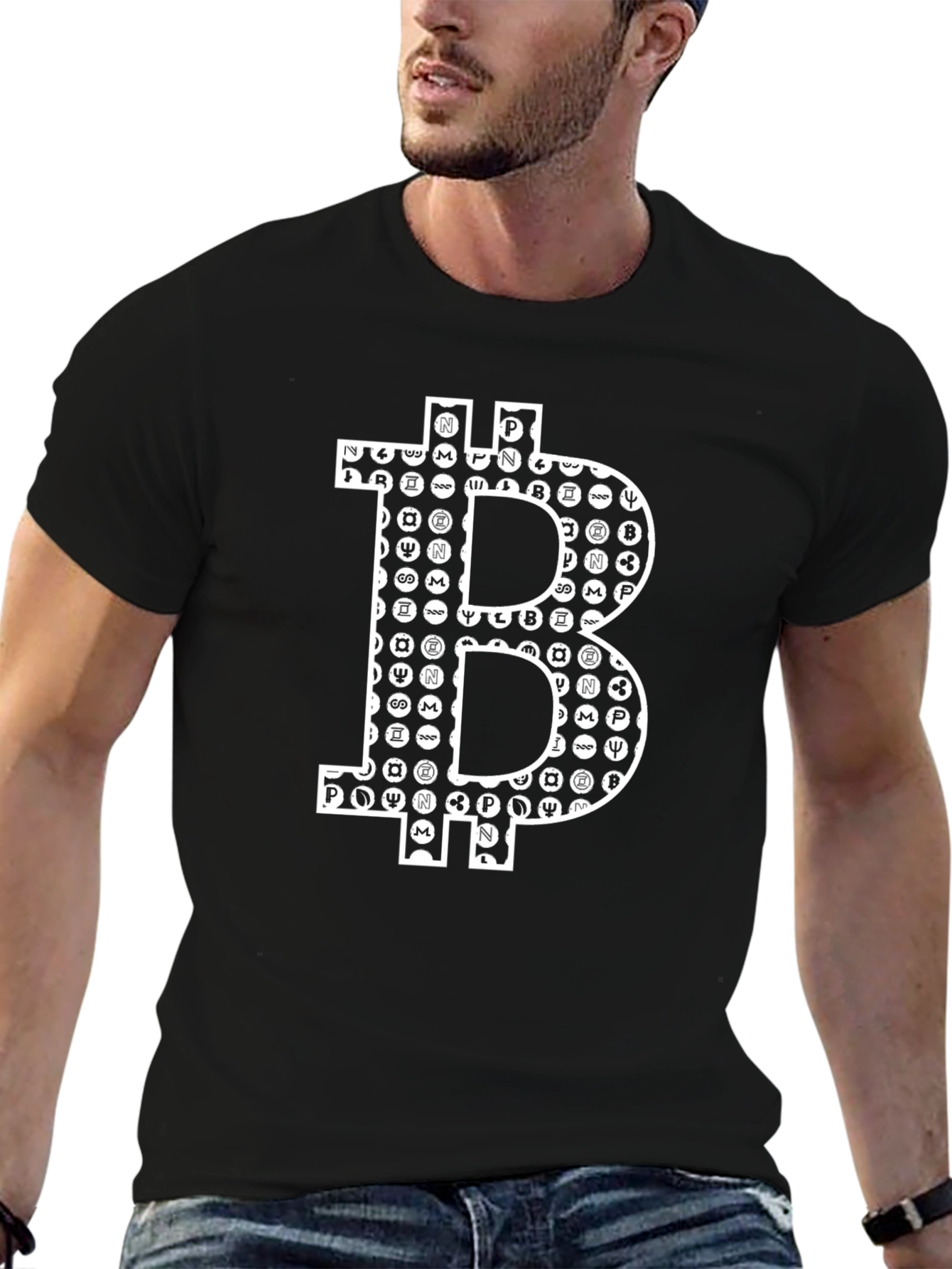 Bitcoin Crypto Currency Black T-Shirt