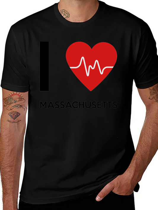 I Heart Massachusetts T-Shirt - Mens Short Sleeve Tee