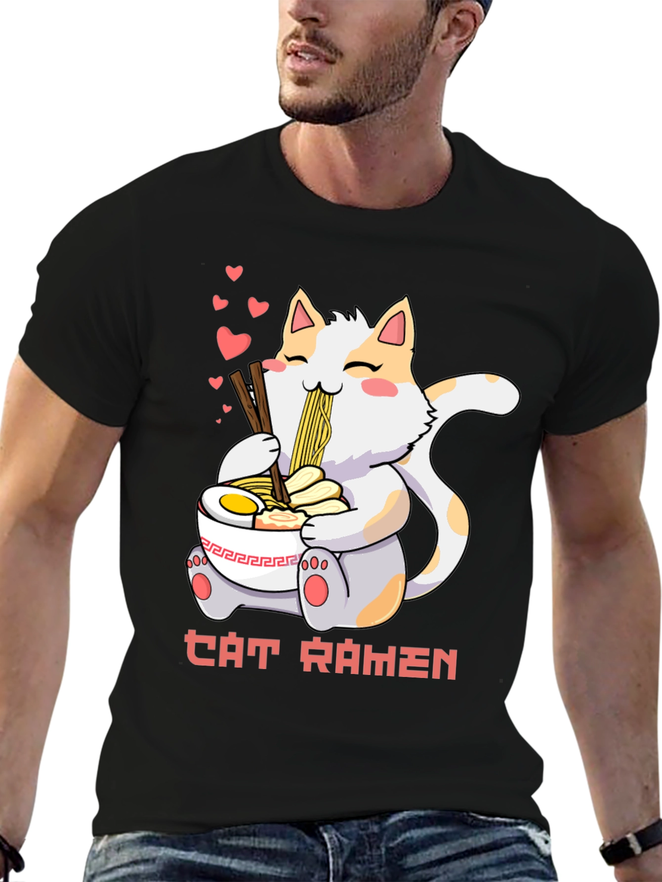 Cat Ramen T-Shirt: Cute Anime Style Tee