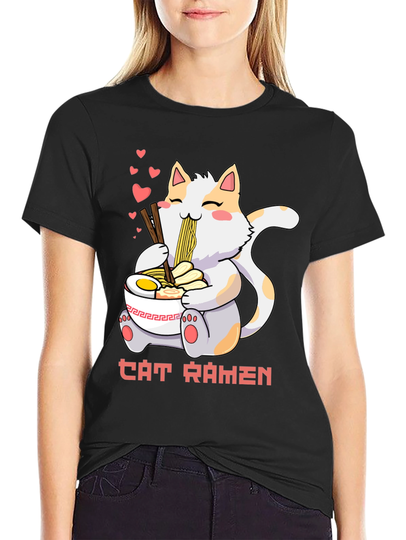 Cat Ramen T-Shirt: Cute Anime Style Tee