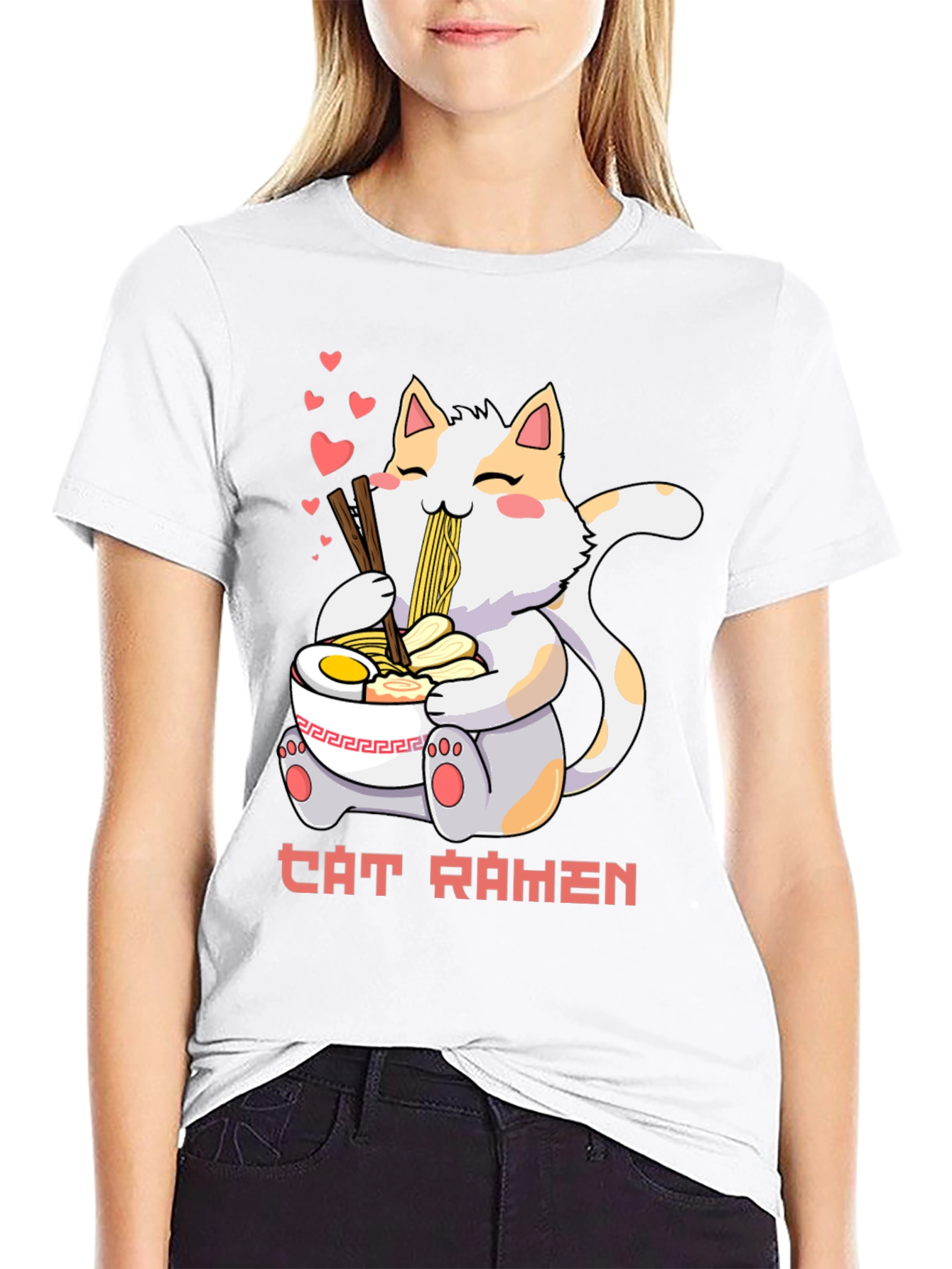Cat Ramen T-Shirt: Cute Anime Style Tee