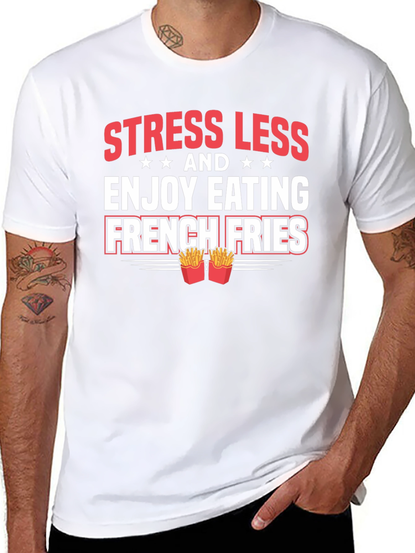 Stress Less French Fries Graphic Tee