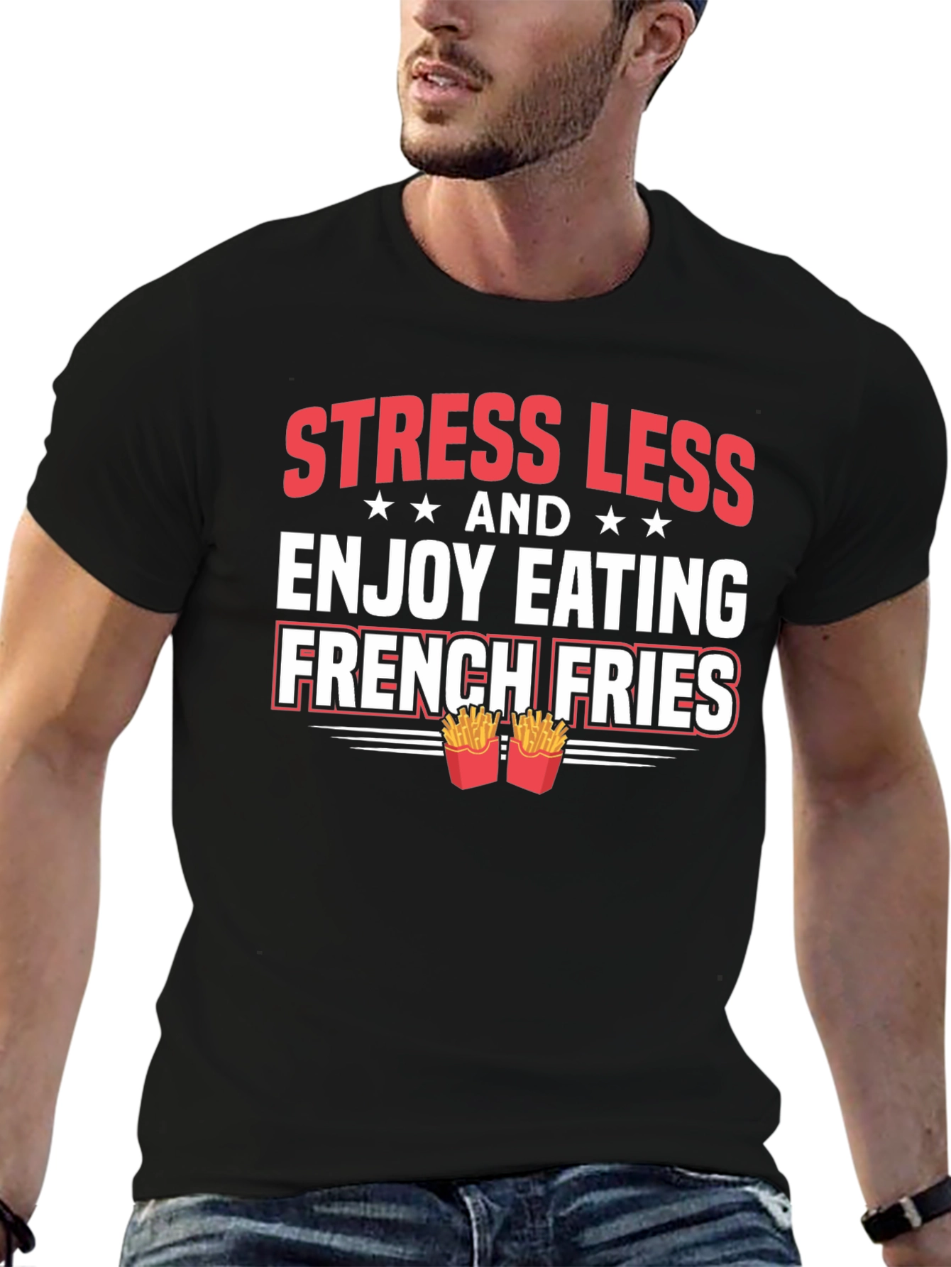 Stress Less French Fries Graphic Tee