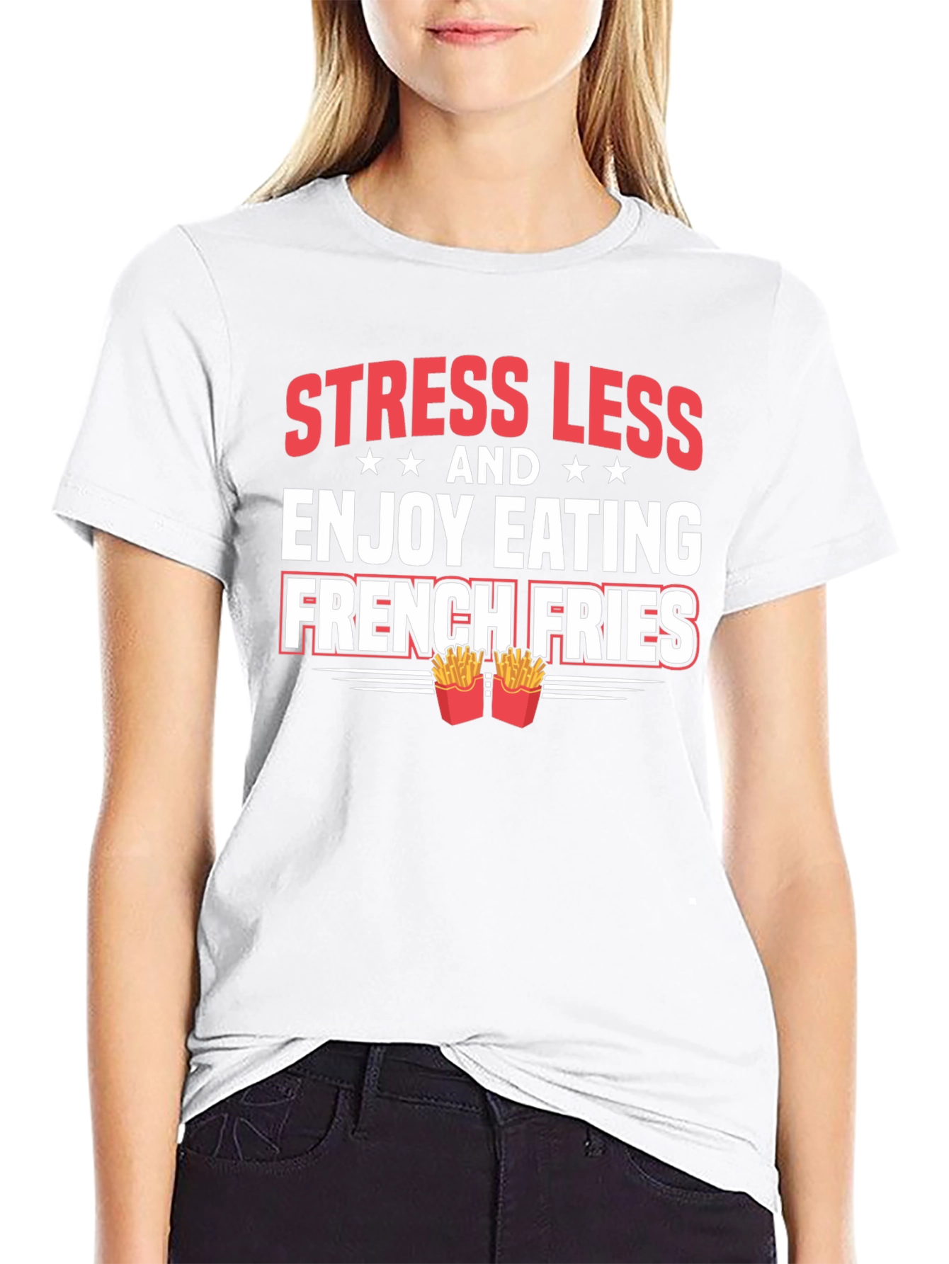 Stress Less French Fries Graphic Tee