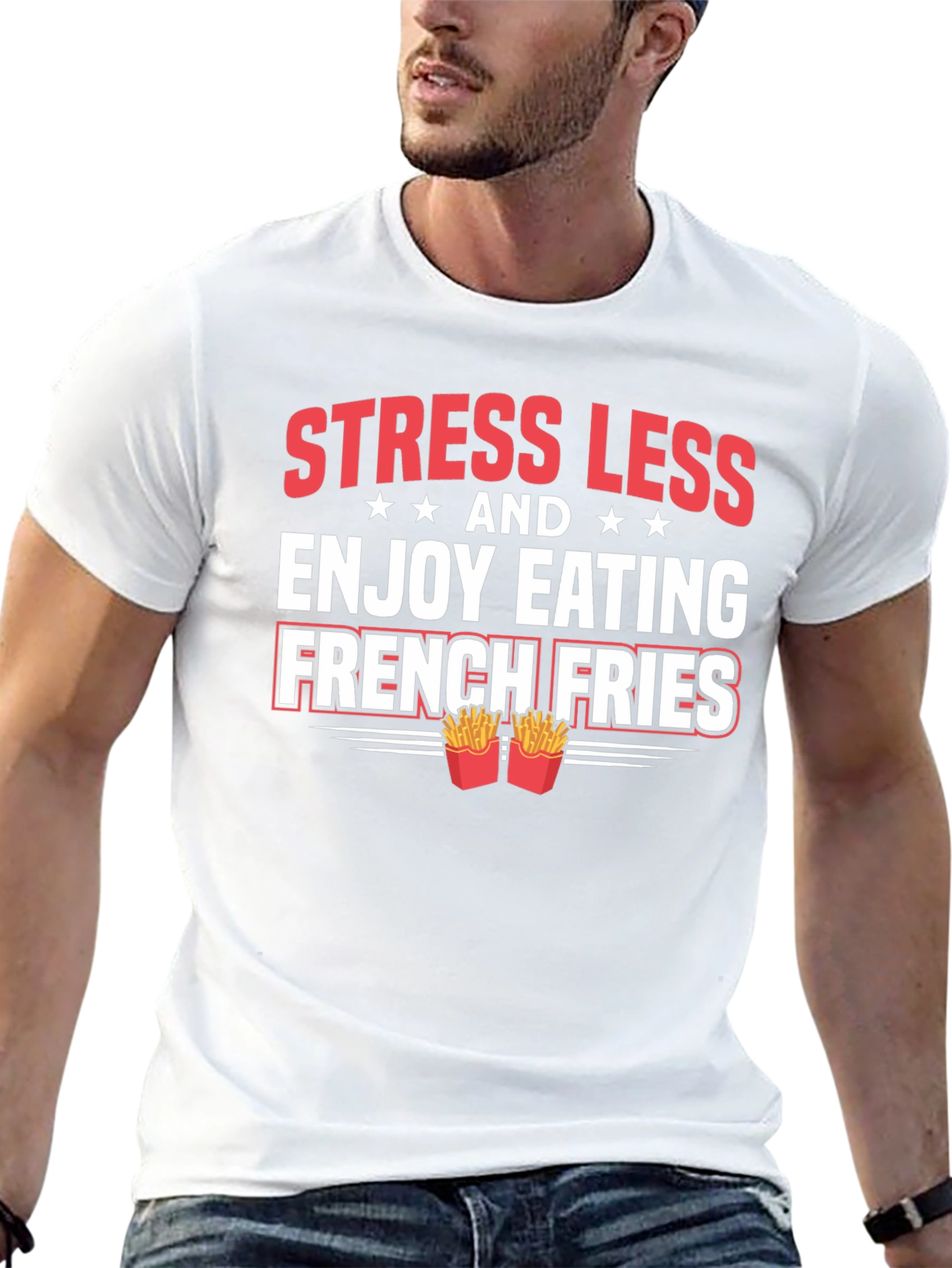 Stress Less French Fries Graphic Tee