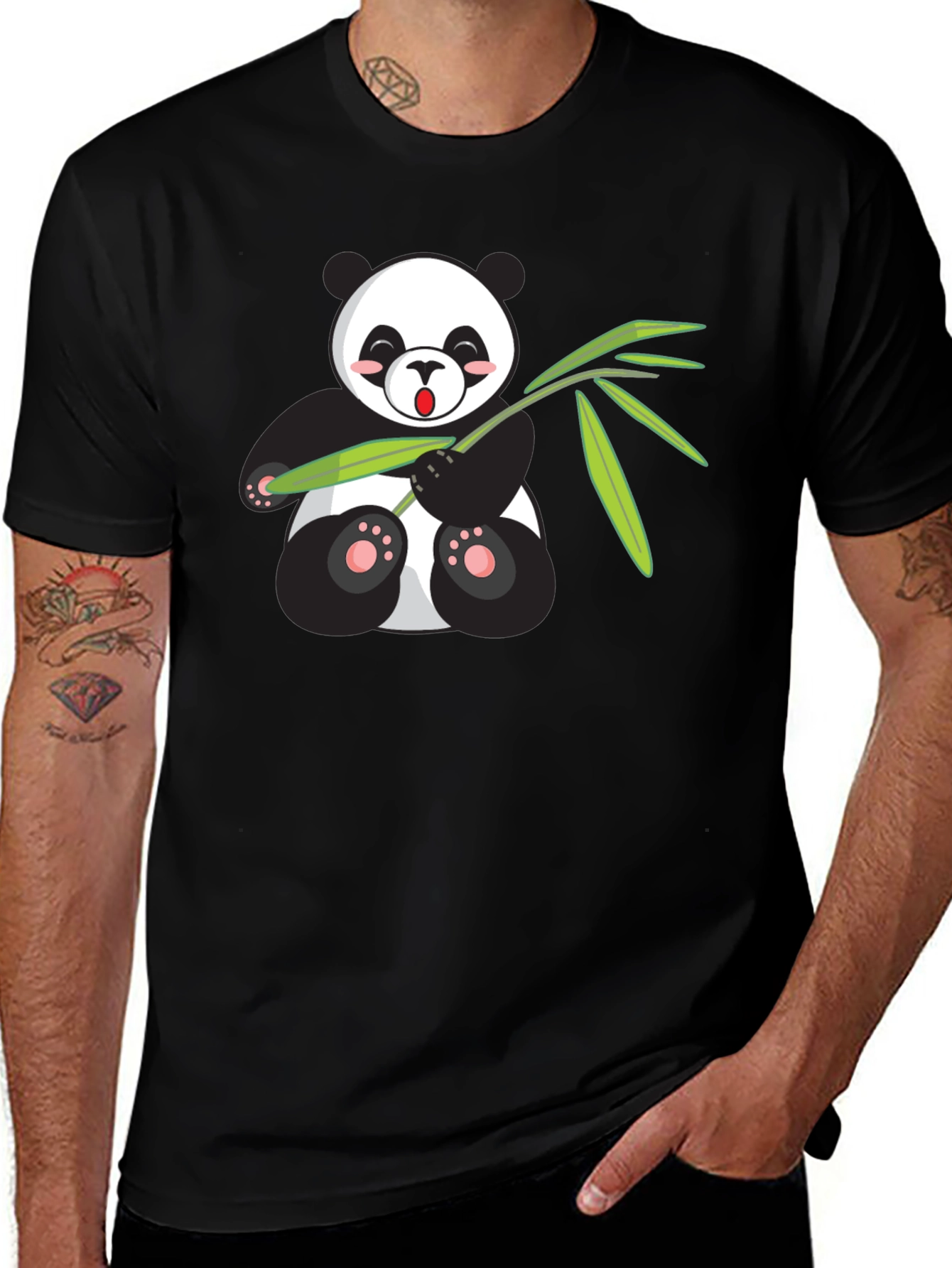 Cute Panda with Bamboo T-Shirt