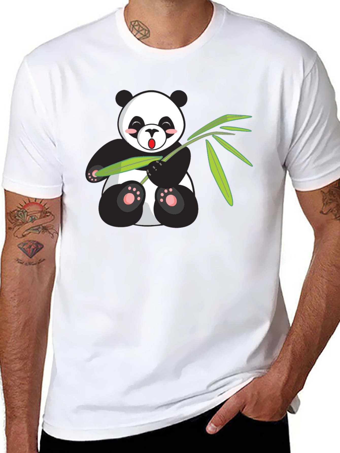 Cute Panda with Bamboo T-Shirt