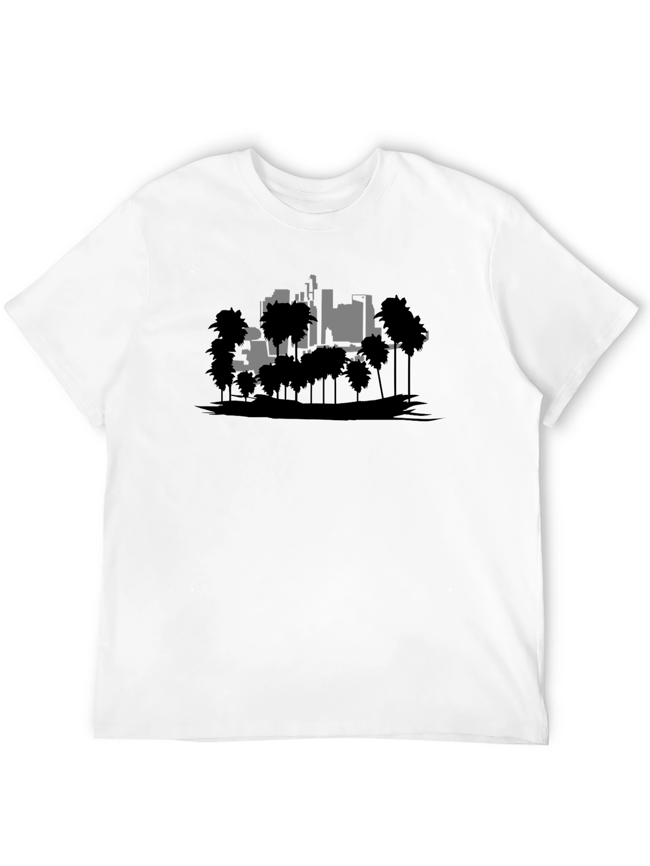 Retro Cityscape Graphic Tee - Black