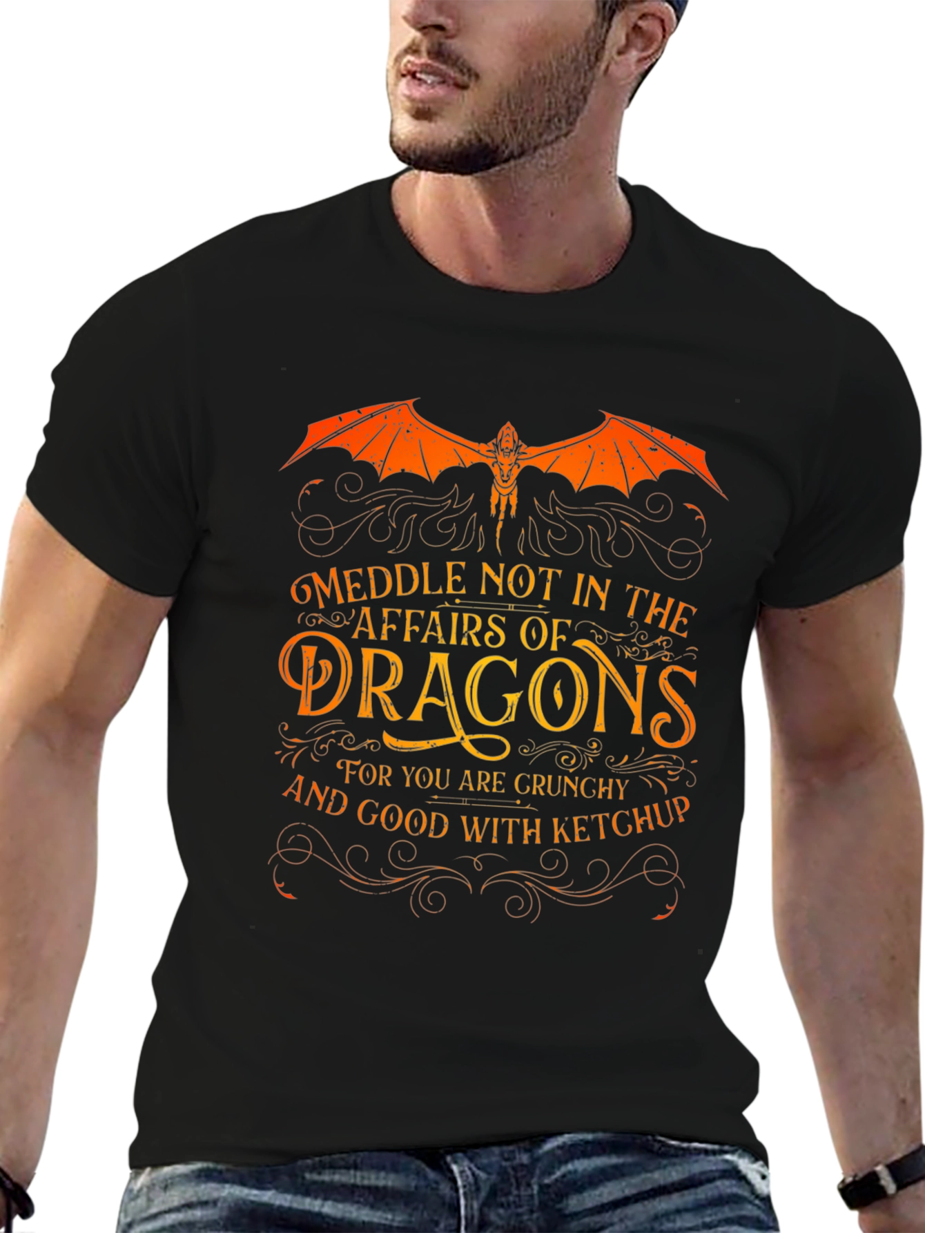 Meddle Not Dragon Graphic T-Shirt