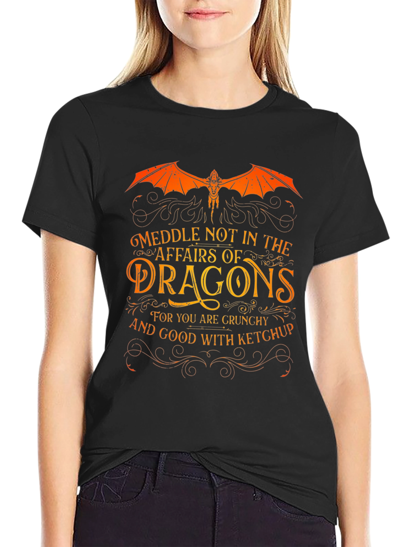 Meddle Not Dragon Graphic T-Shirt