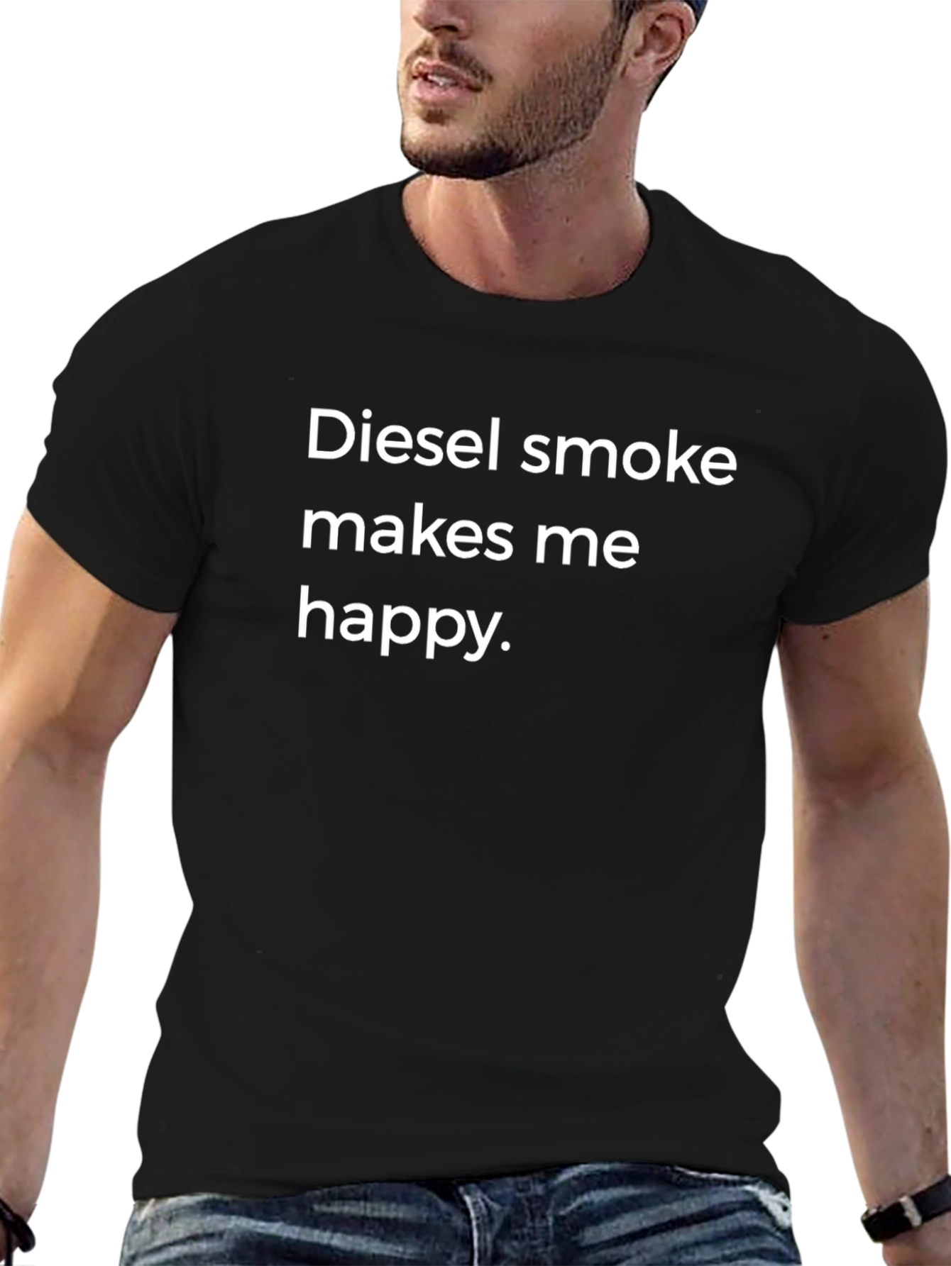 Diesel Smoke Makes Me Happy Black Tee