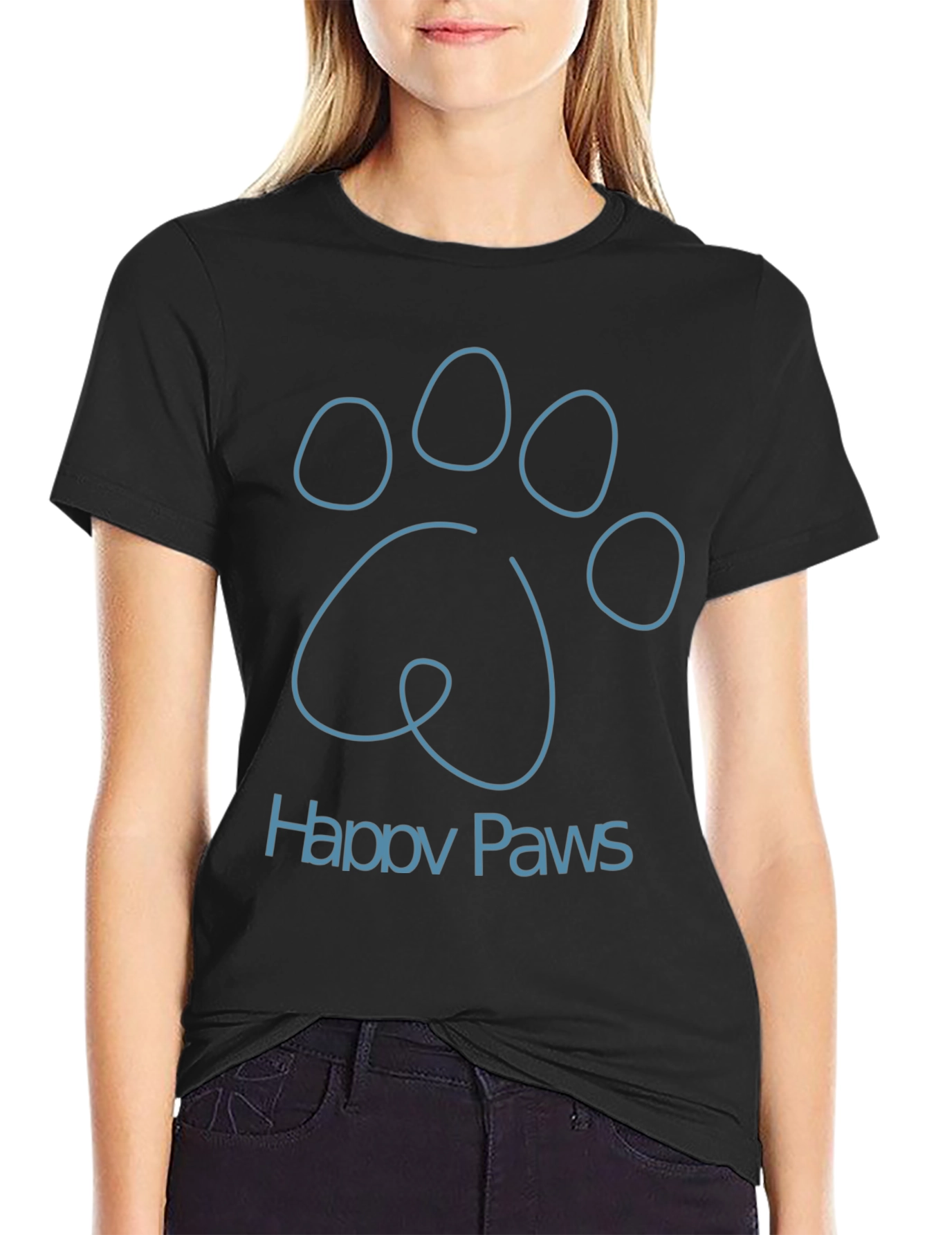 Happy Paws Graphic Tee - Soft Cotton Blend