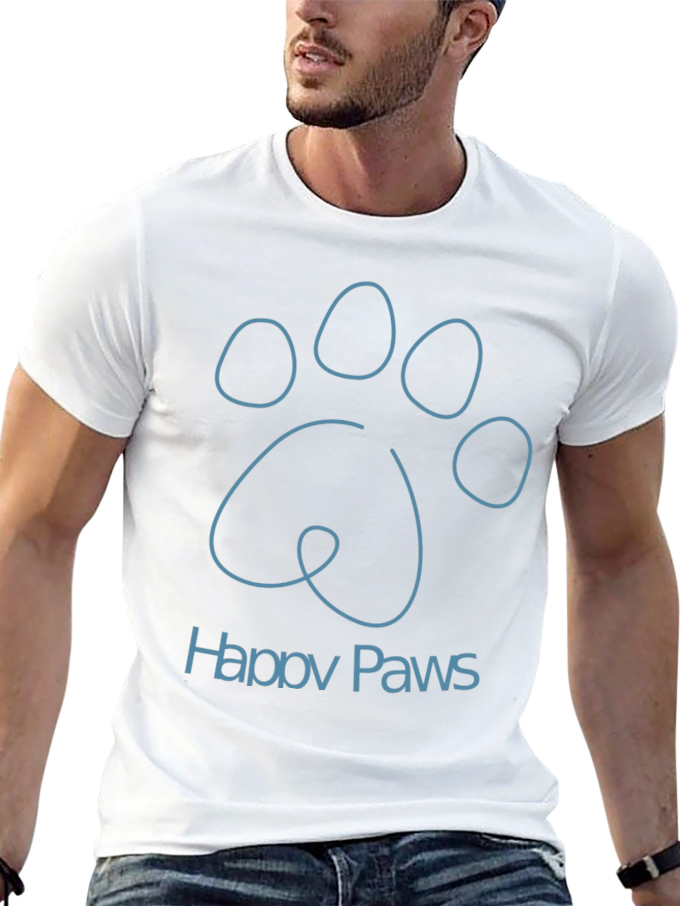 Happy Paws Graphic Tee - Soft Cotton Blend