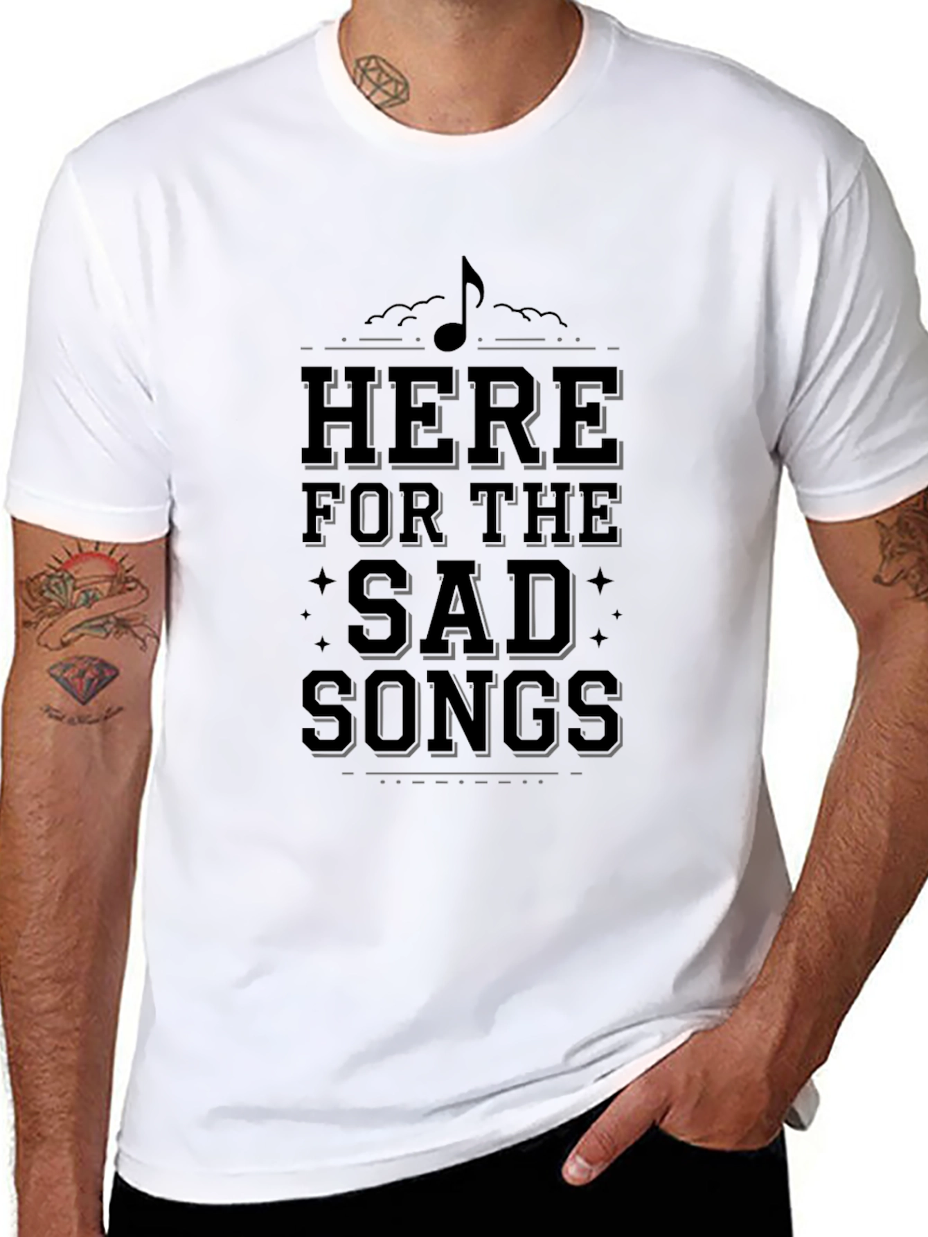 Here For The Sad Songs Black T-Shirt