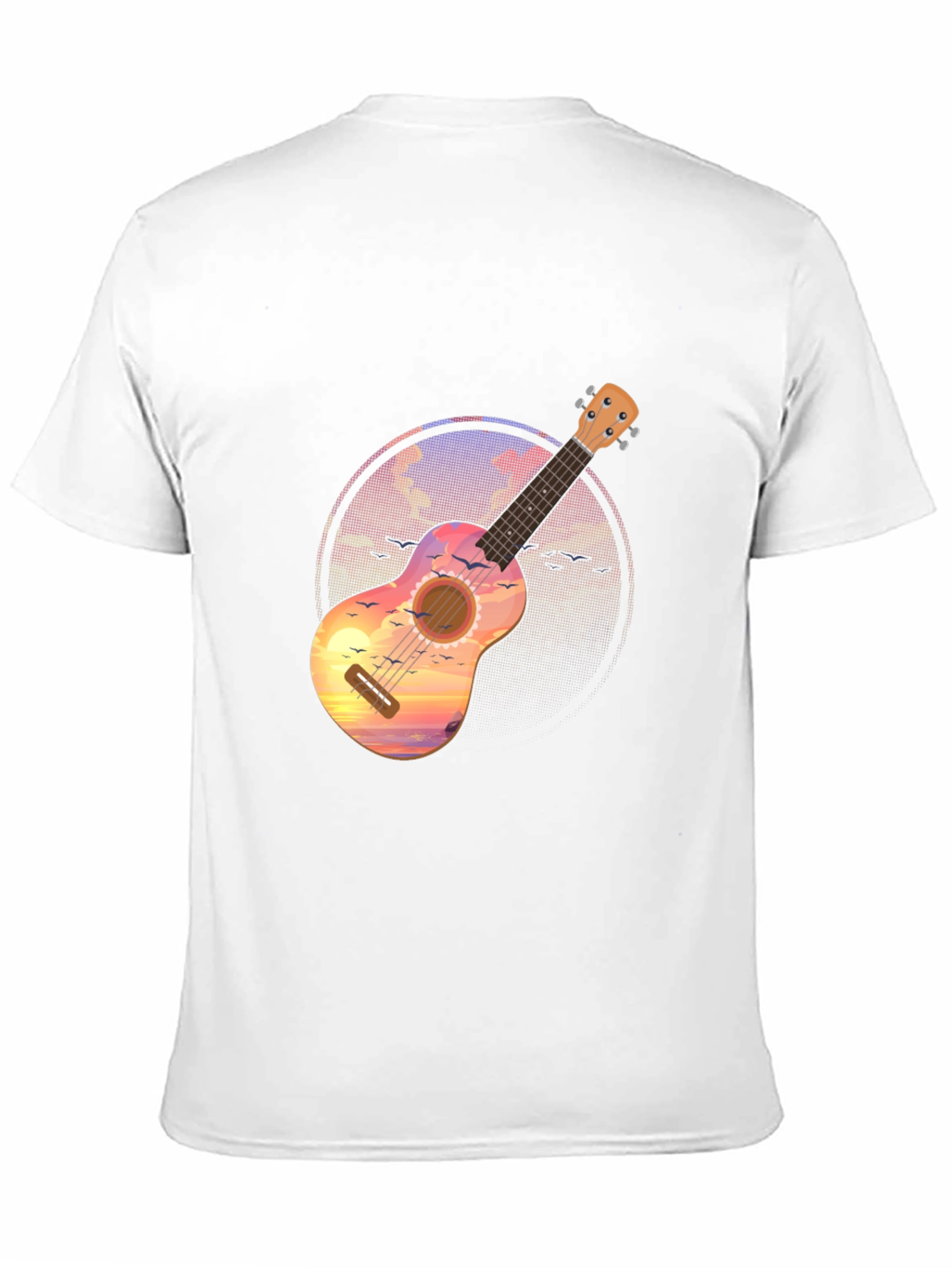 Ukulele Sunset Graphic Tee - Tropical Vibe