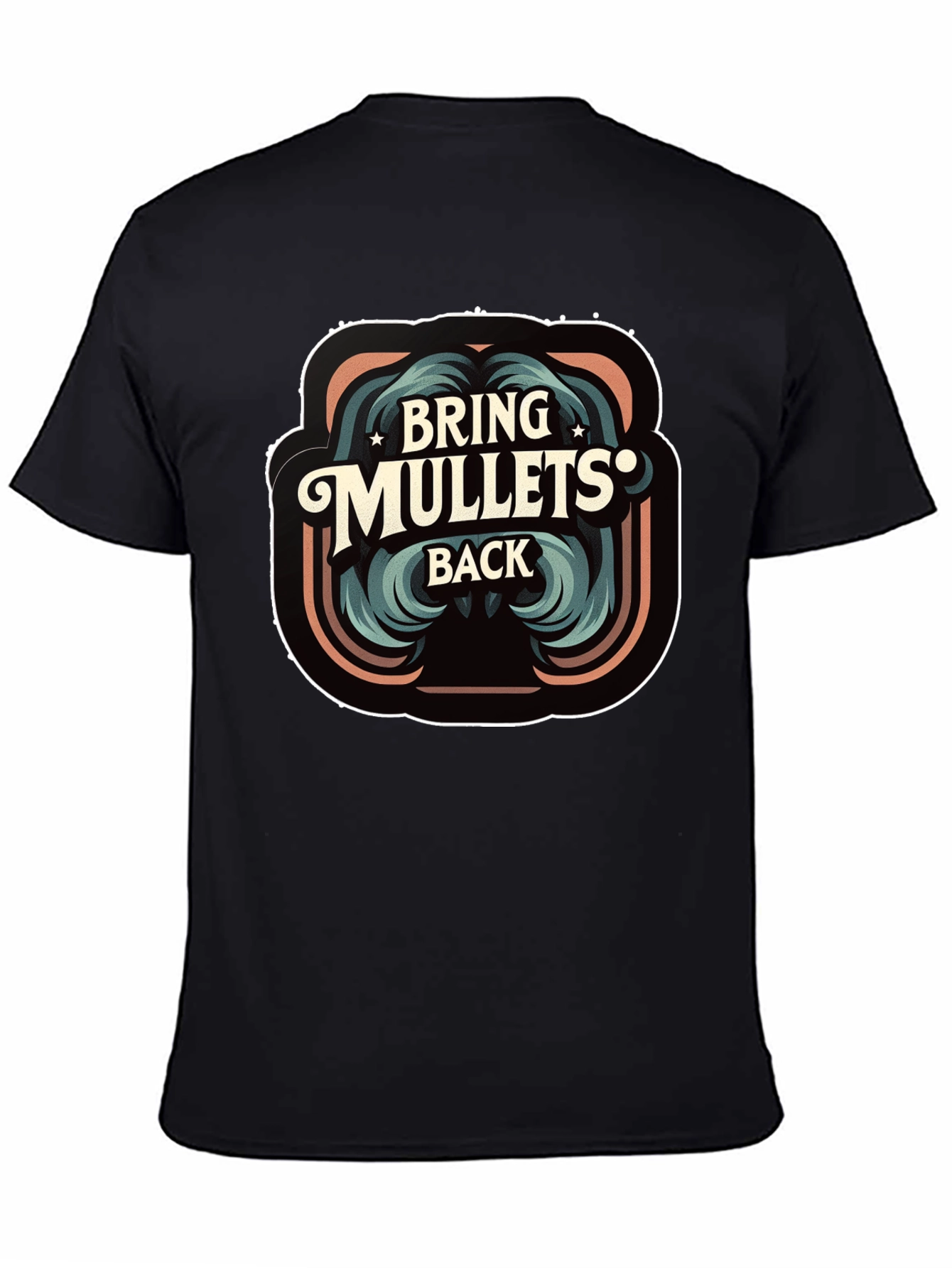 Bring Mullets Back Retro Graphic Tee - Black