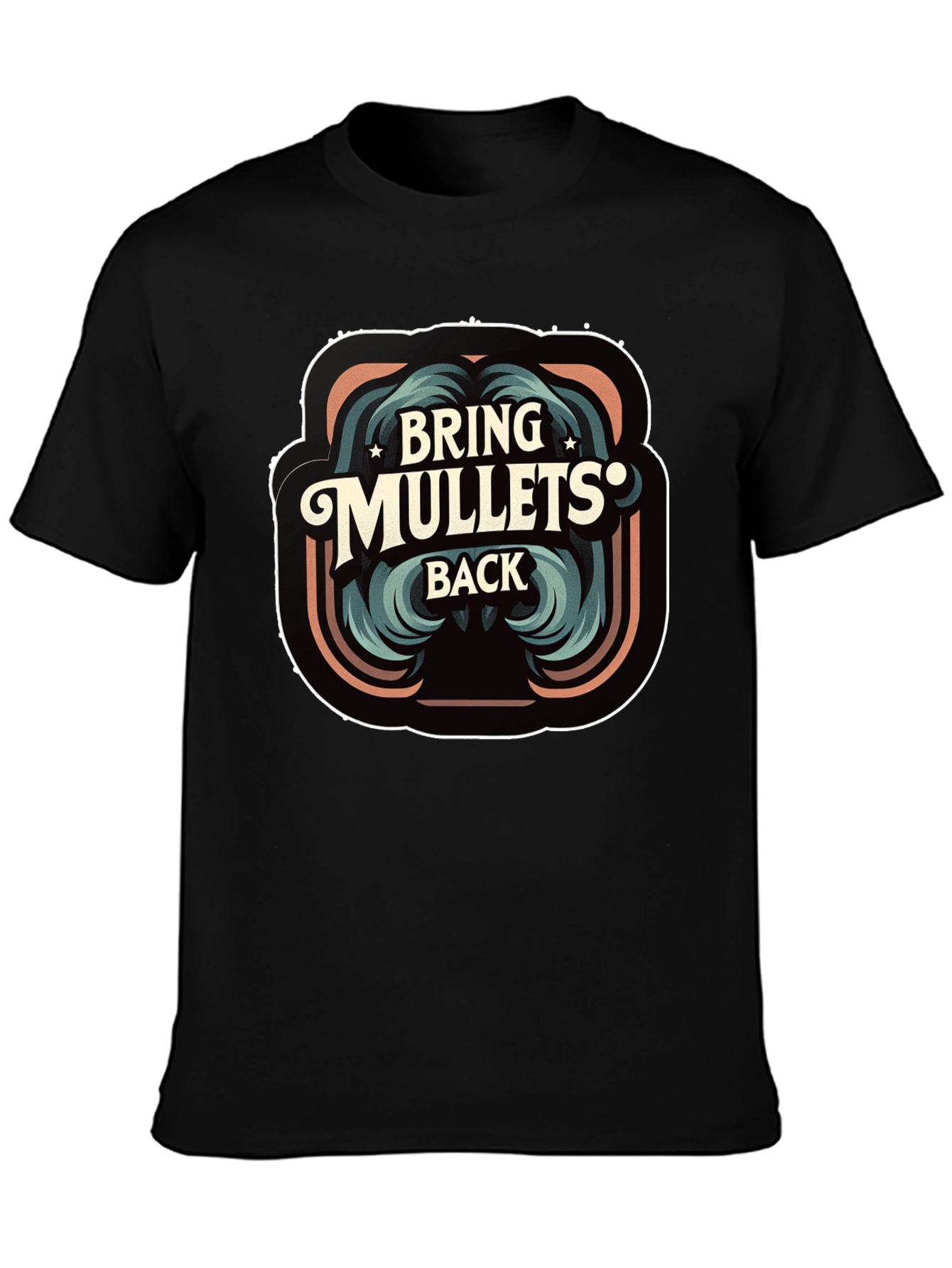 Bring Mullets Back Retro Graphic Tee - Black