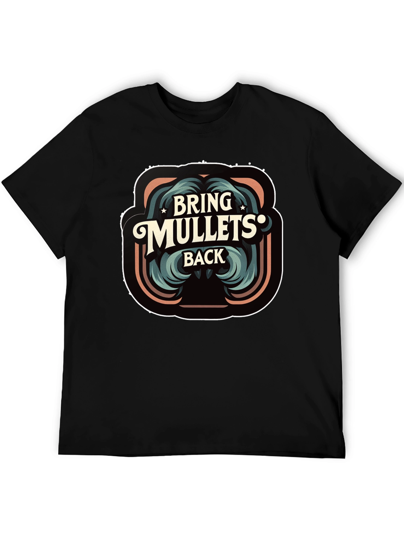 Bring Mullets Back Retro Graphic Tee - Black