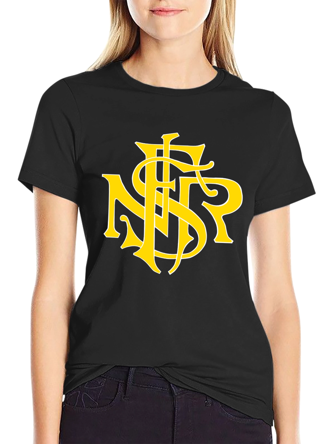 Black T-Shirt with Yellow NSR Logo