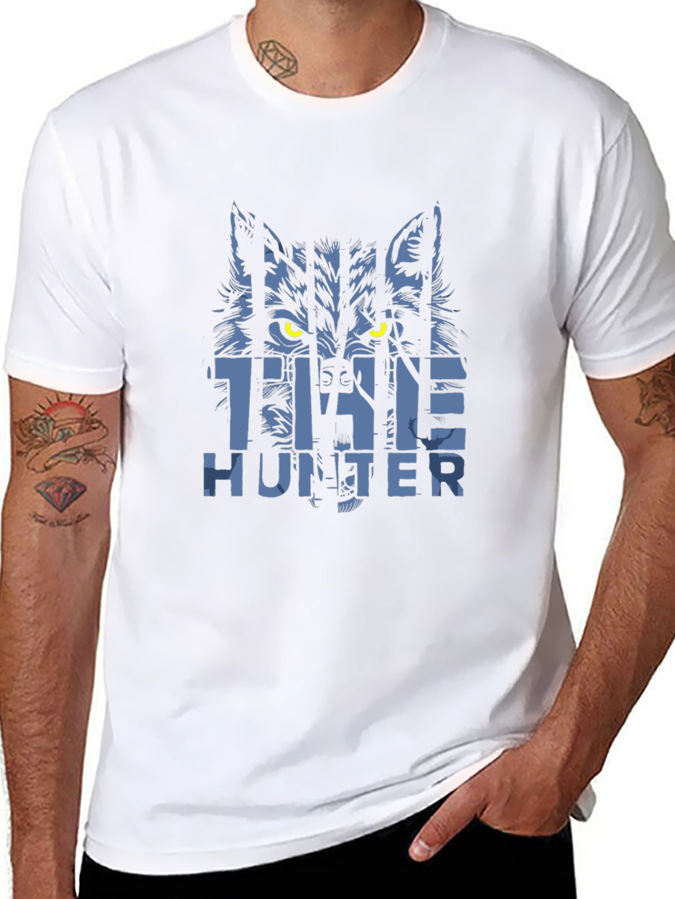 The Hunter Graphic T-Shirt - Wolf Design