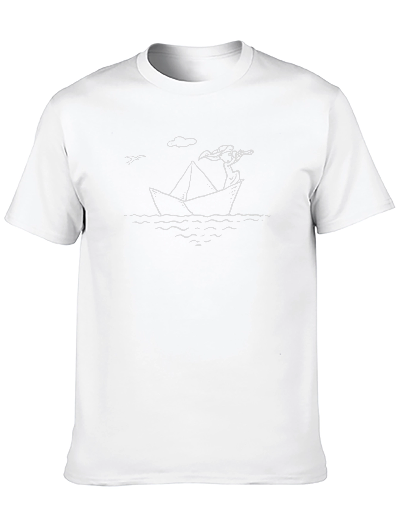 Nautical Paper Boat Graphic Tee - Black